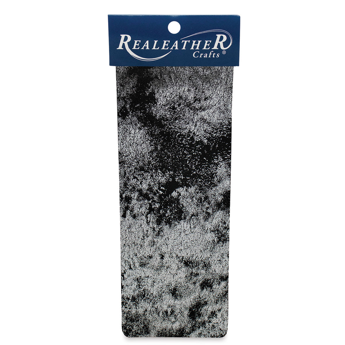 Realeather Printed Leather Trim - Front of package of Silver Crackle pattern