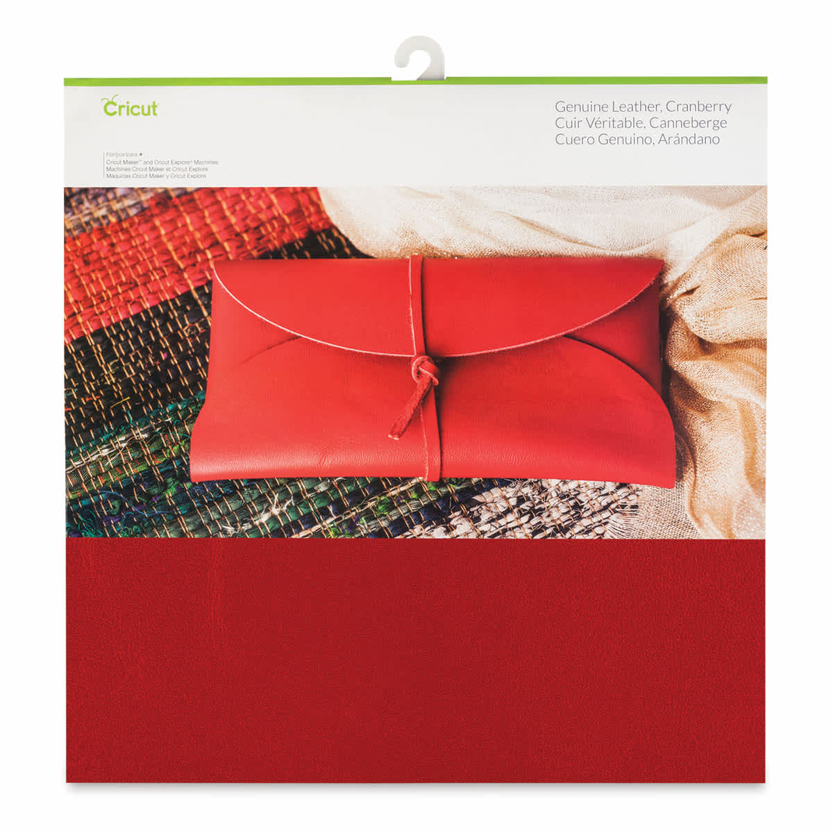 Cricut Genuine Leather - Cranberry, 12" x 12"