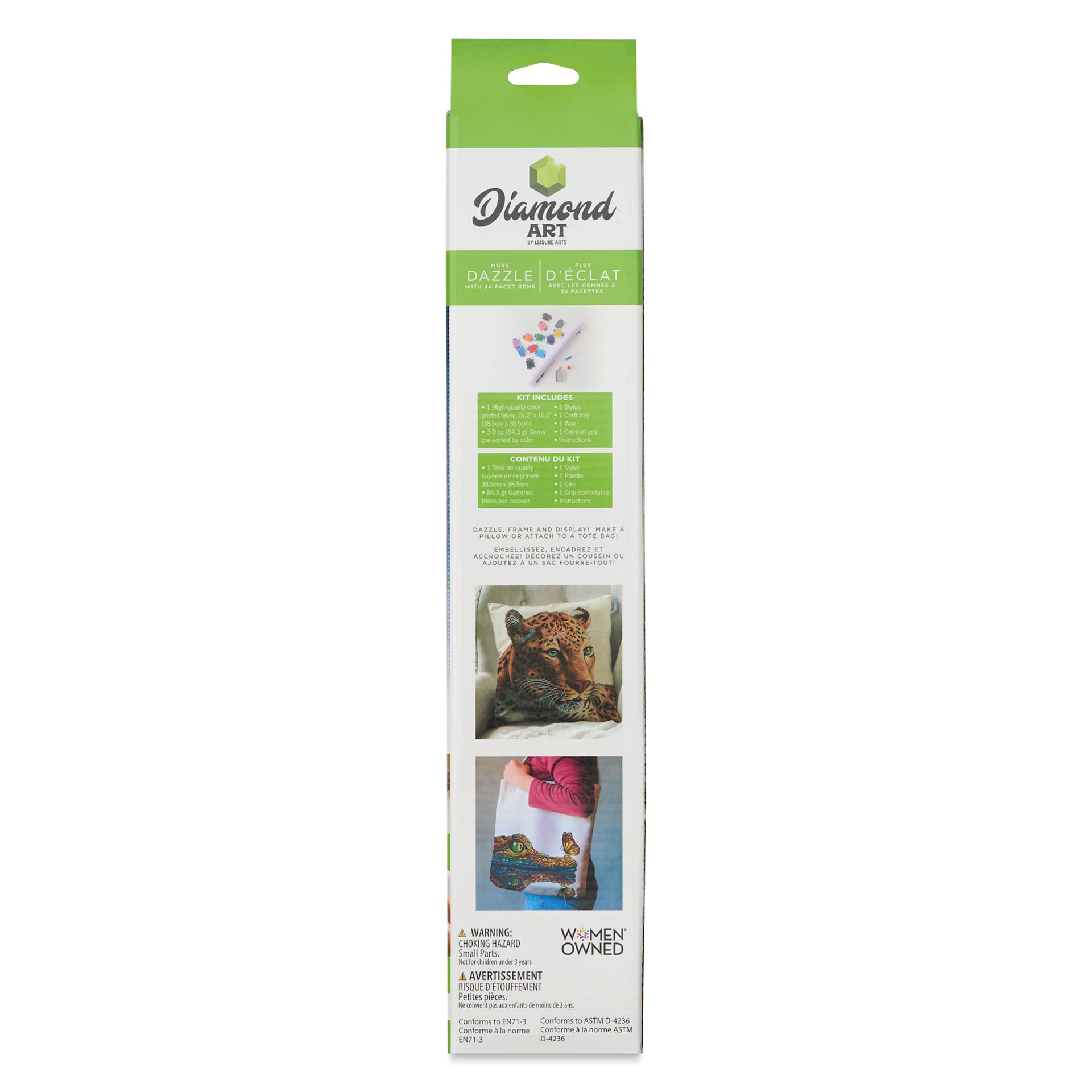 Leisure Arts Diamond Painting Kit - Sunflower, back of packaging