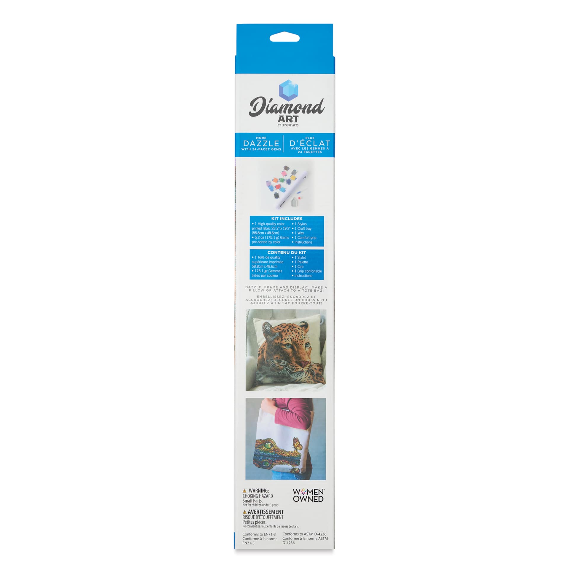 Leisure Arts Diamond Painting Kit - Patriotic Truck, back of packaging