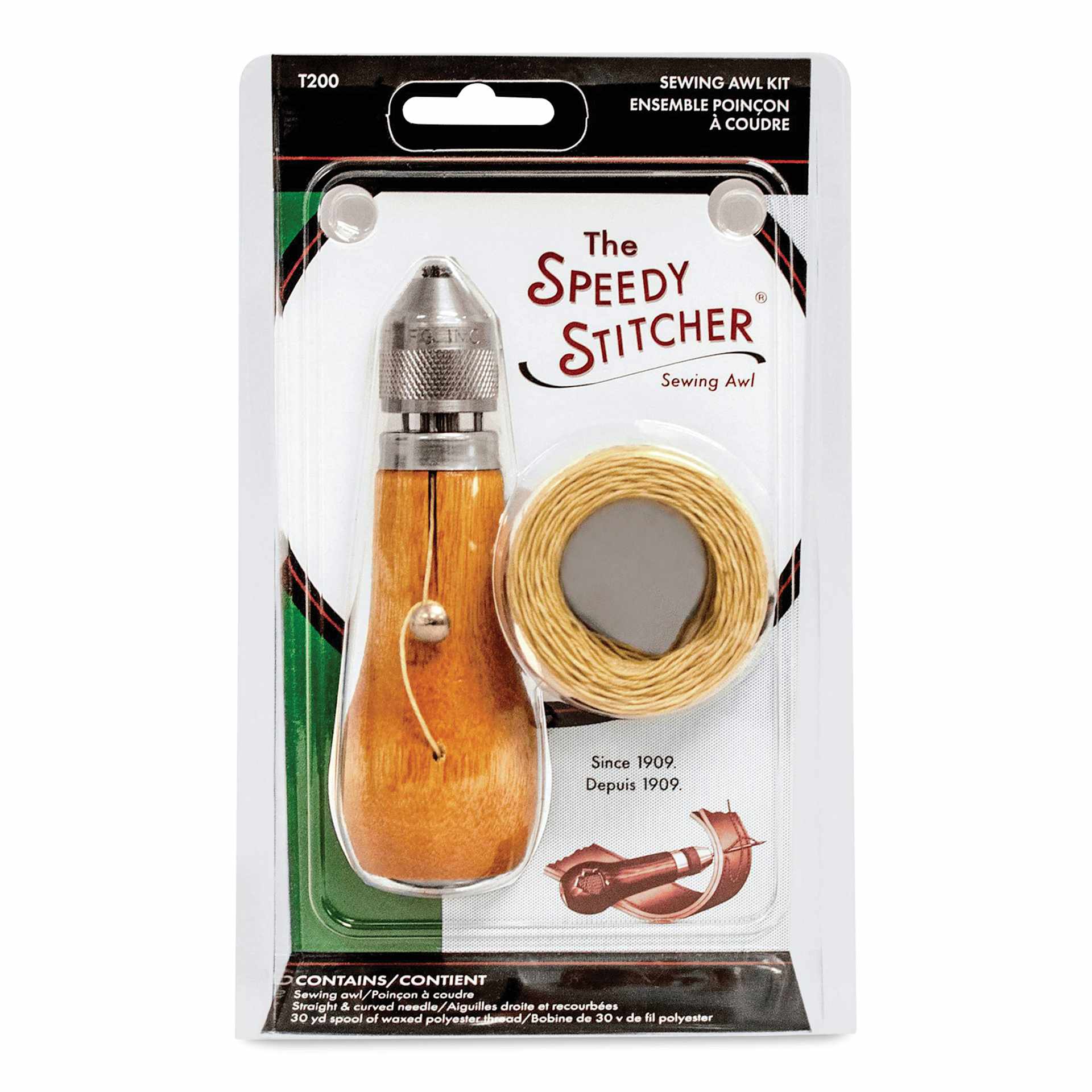 Speedy Stitcher Sewing Awl Kit, front of the packaging