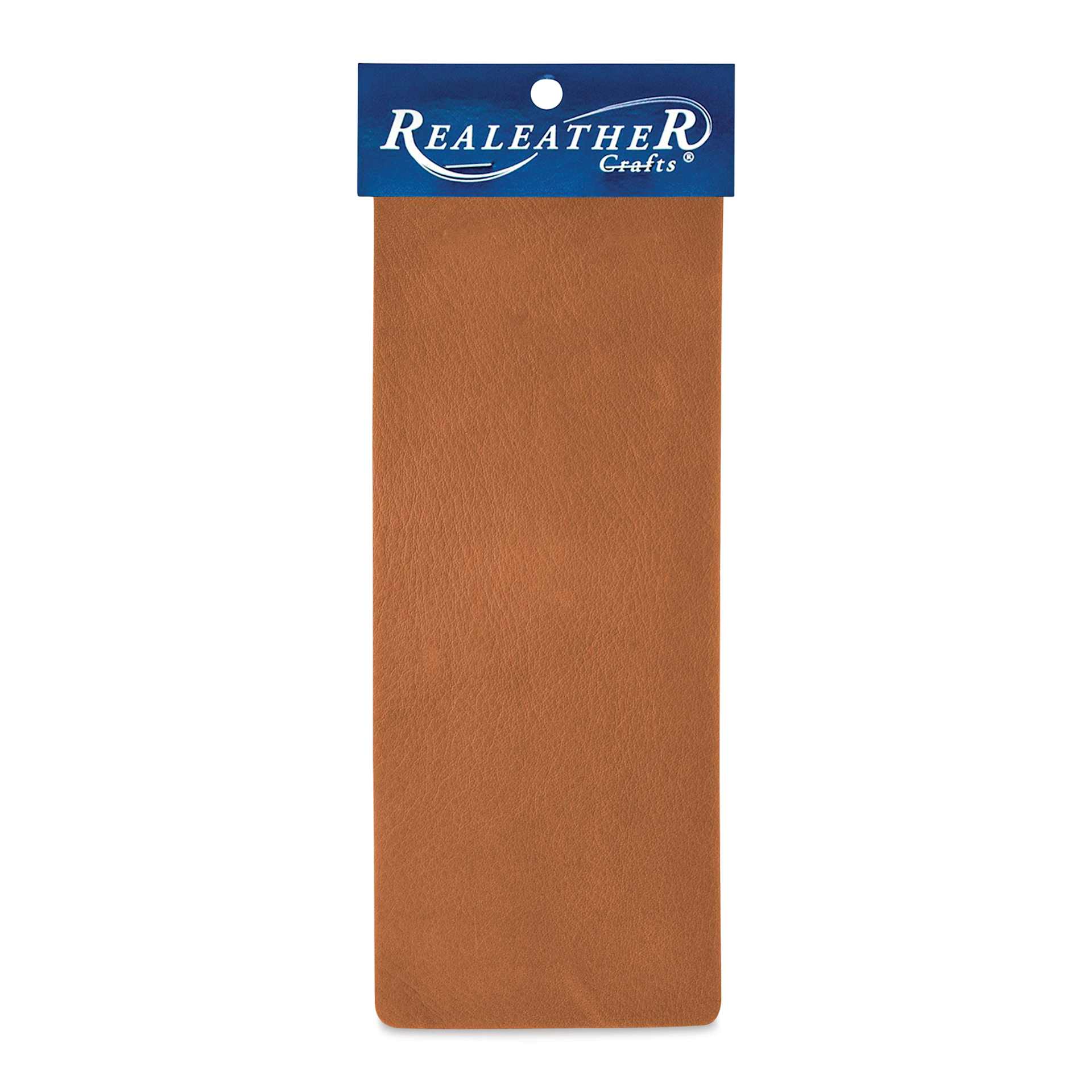 Realeather Deertan Leather Trim - Brown, leather sheet wrapped around packaging