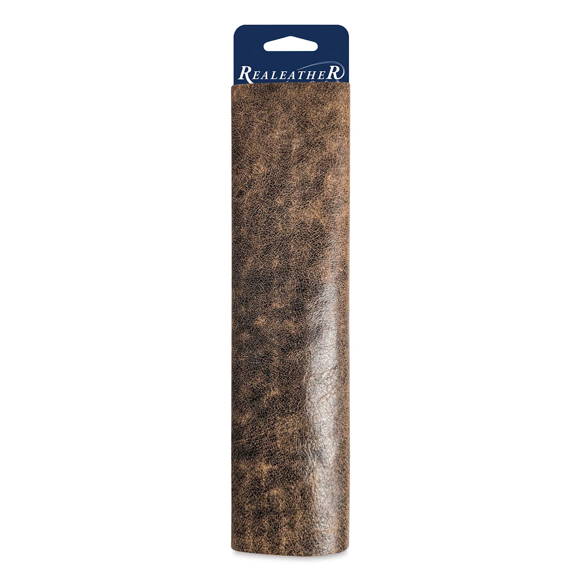 Realeather Bomber Leather Trim - Brown, wrapped around packaging