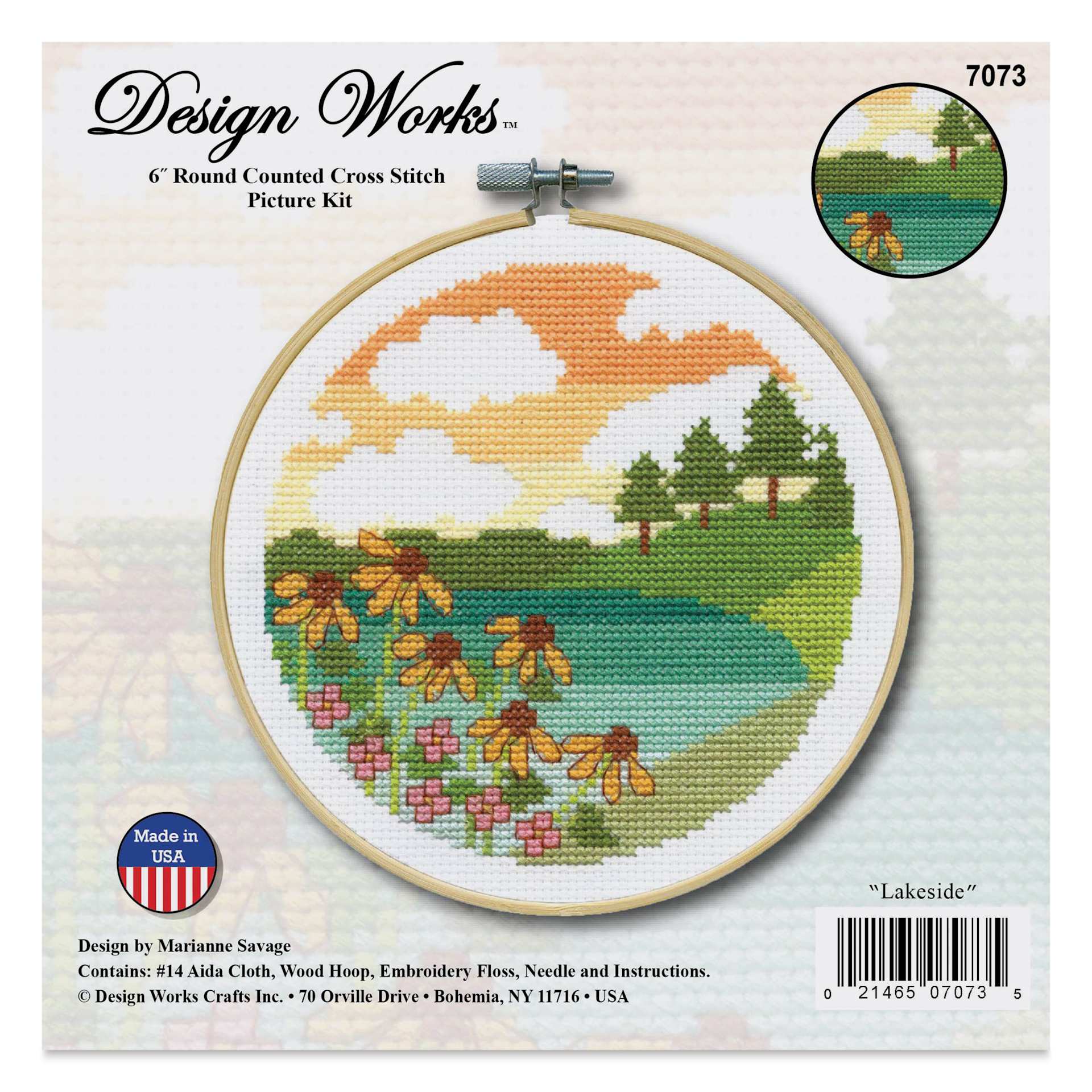 Design Works Counted Cross Stitch Kit - Lakeside, 6" - front of packaging