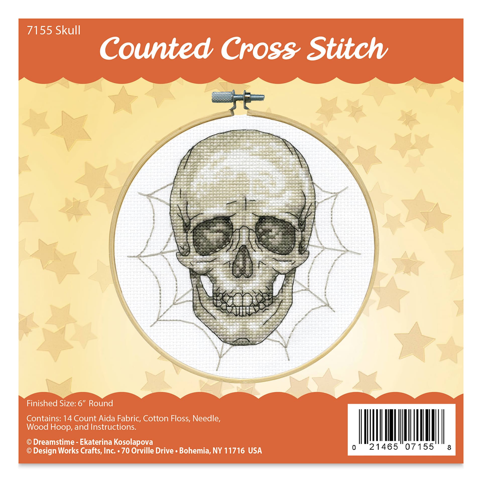 Design Works Counted Cross Stitch Kit - Skull, 6" - front of packaging
