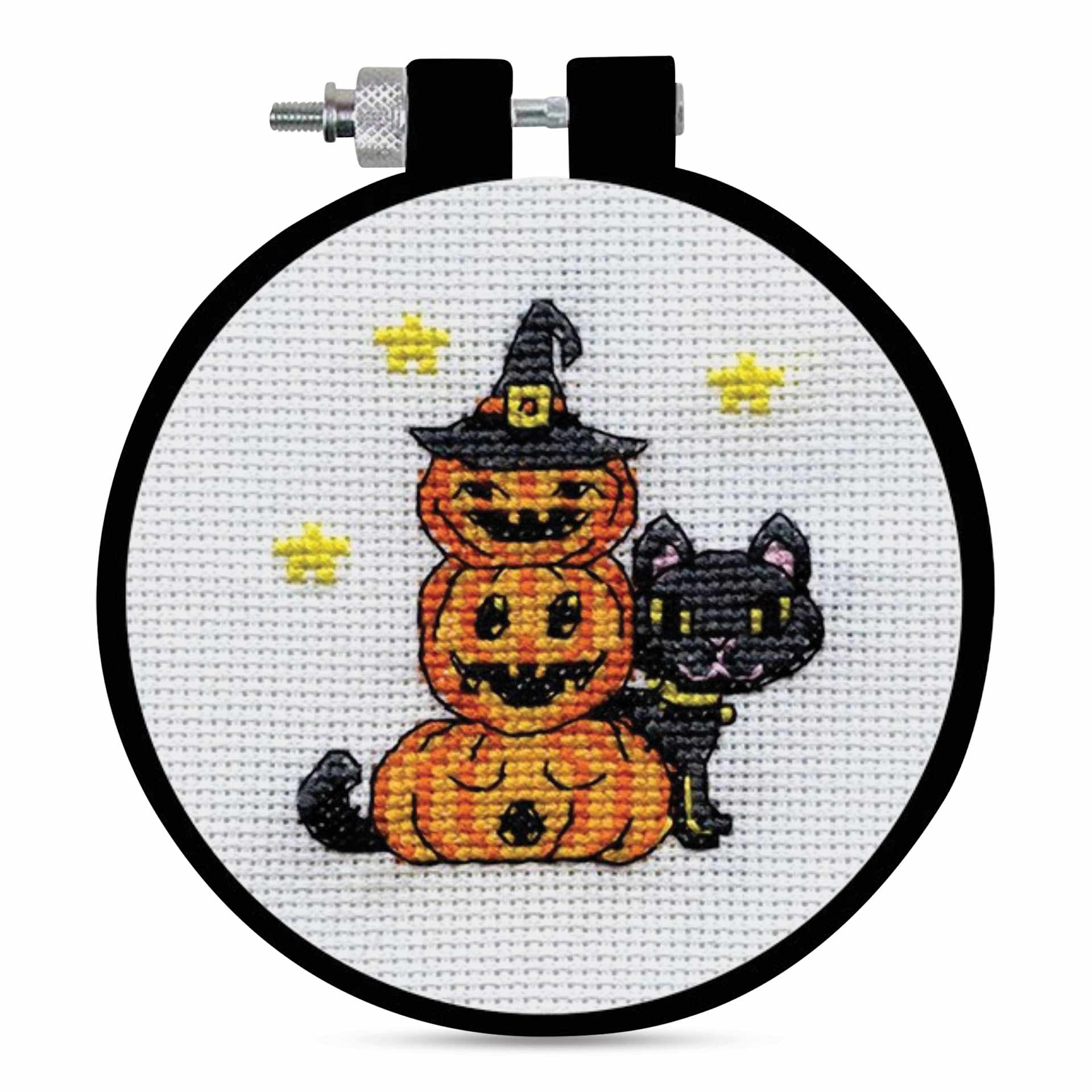 Design Works Counted Cross Stitch Kit - Pumpkins, 3-1/2", finished project