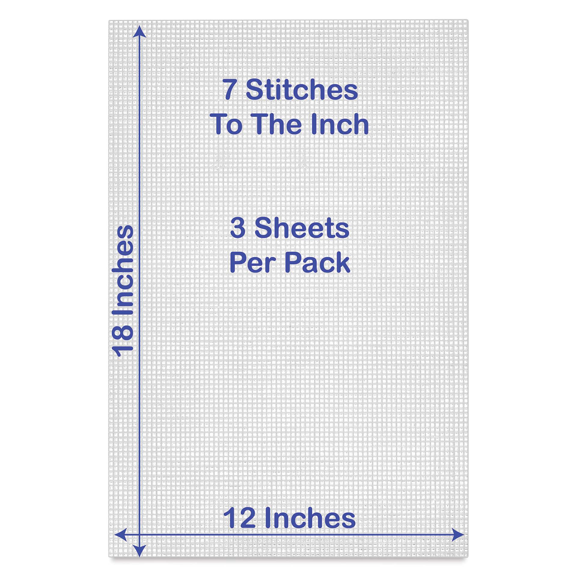 Janlynn Plastic Canvas - Large, Pkg of 3, 12" x 18" - Seven stitches to the inch, dimensions
