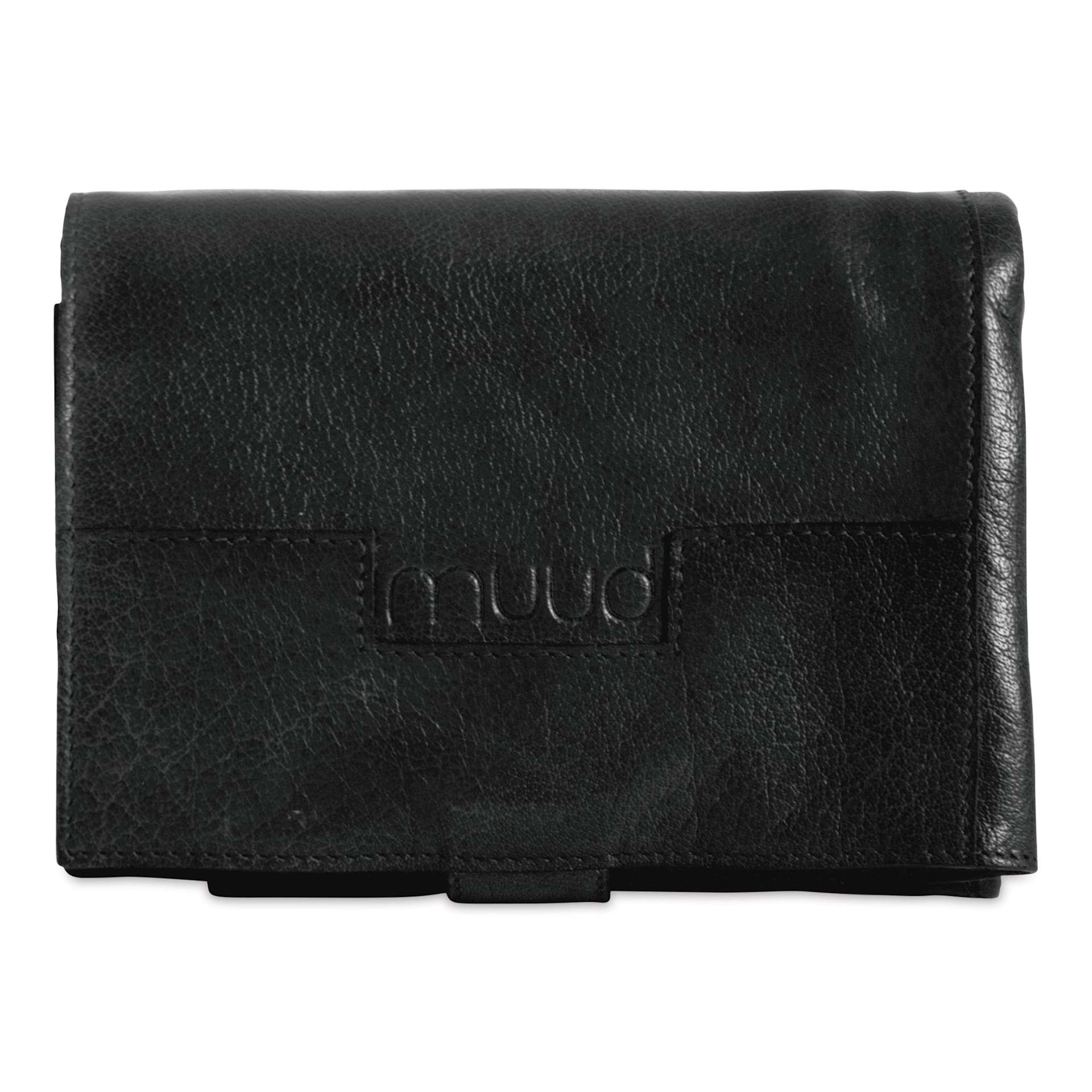 Muud Stockholm Leather Knitting Needle Case - Black - back