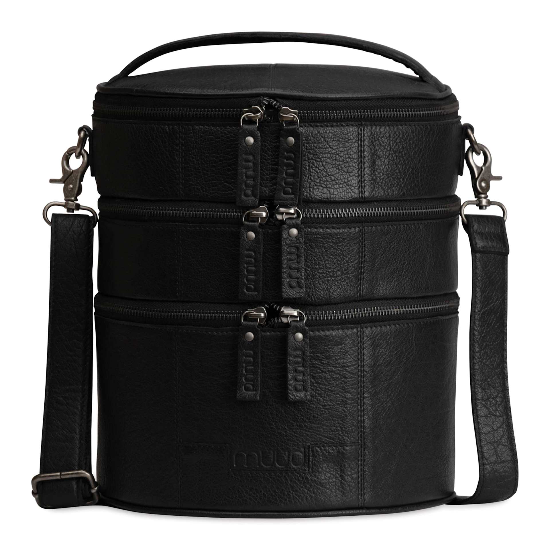 Muud Bturn Leather Needlework Project Bag - Black