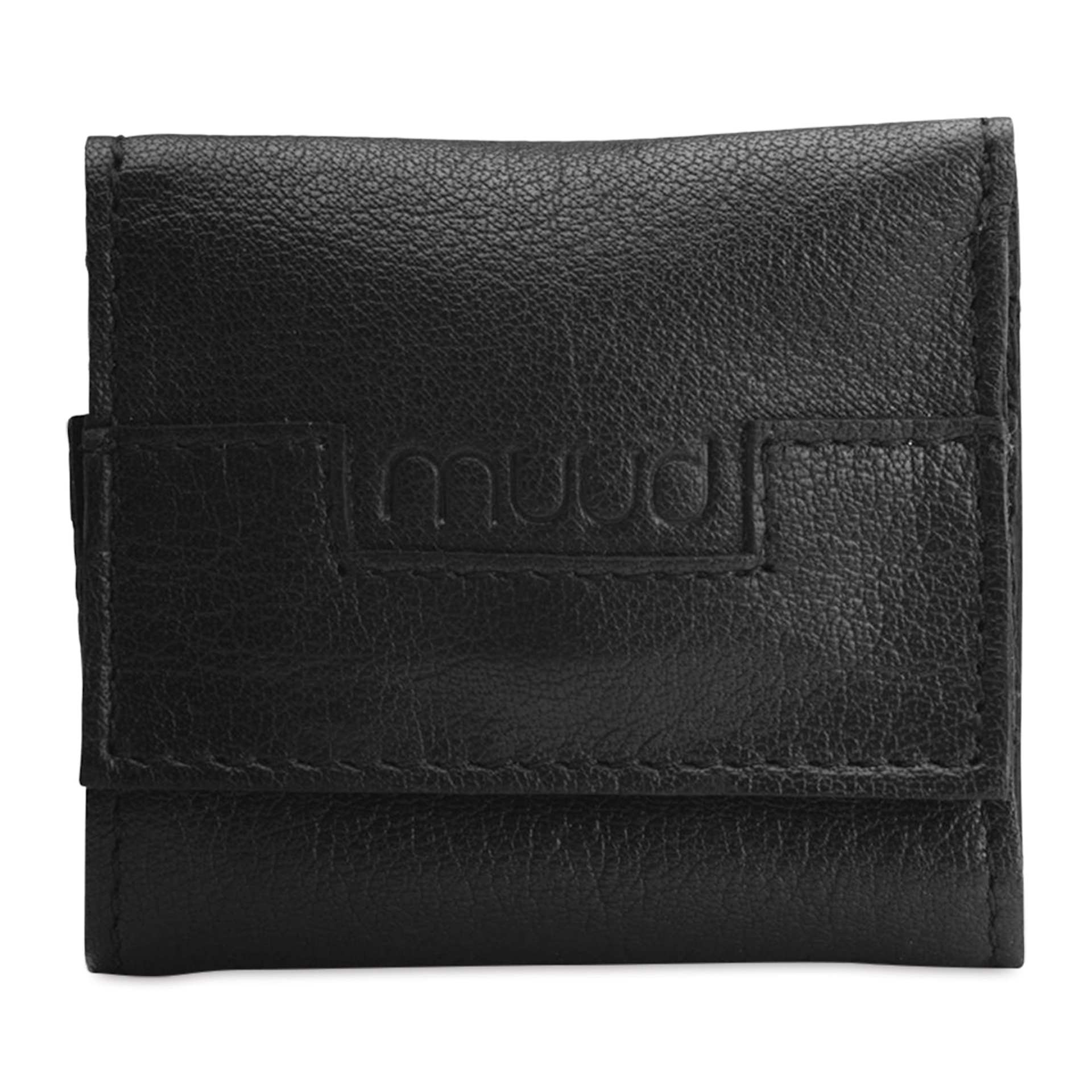 Muud Carla Foldable Leather Sewing Needle Case - Black - back