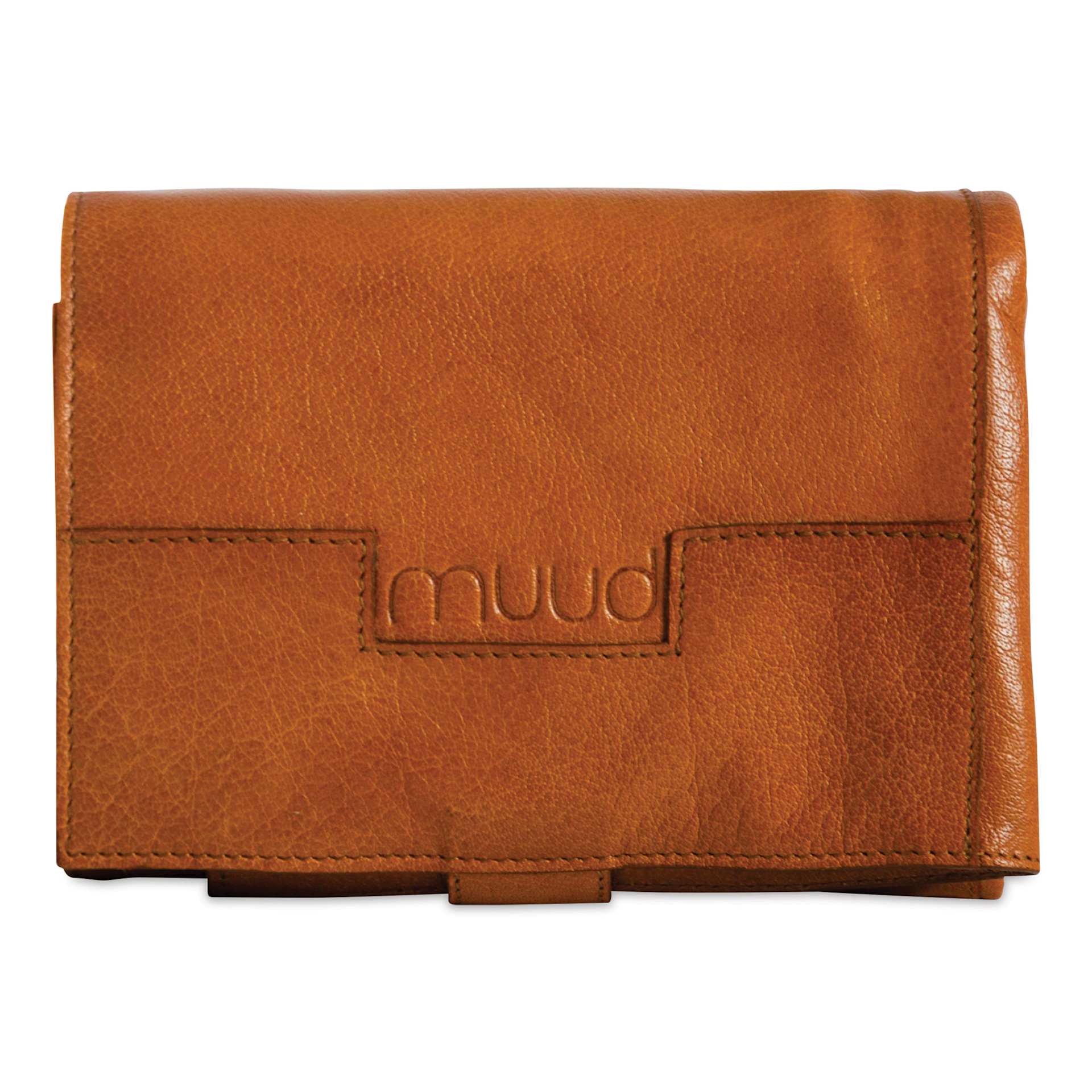 Muud Stockholm Leather Knitting Needle Case - Brown - front