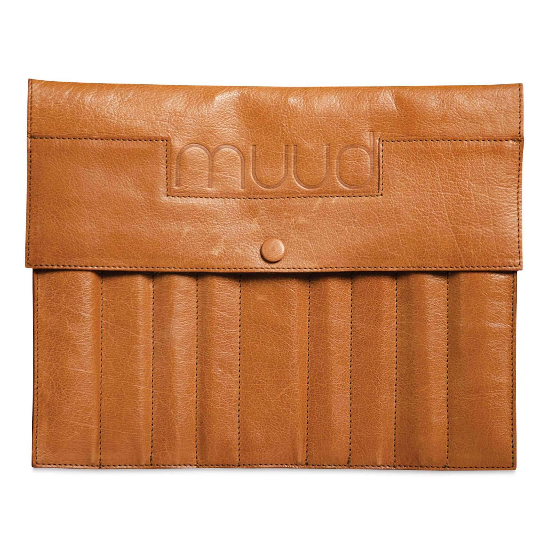 Muud Oslo XL Leather Double-Pointed Knitting Needle Case - Brown - front