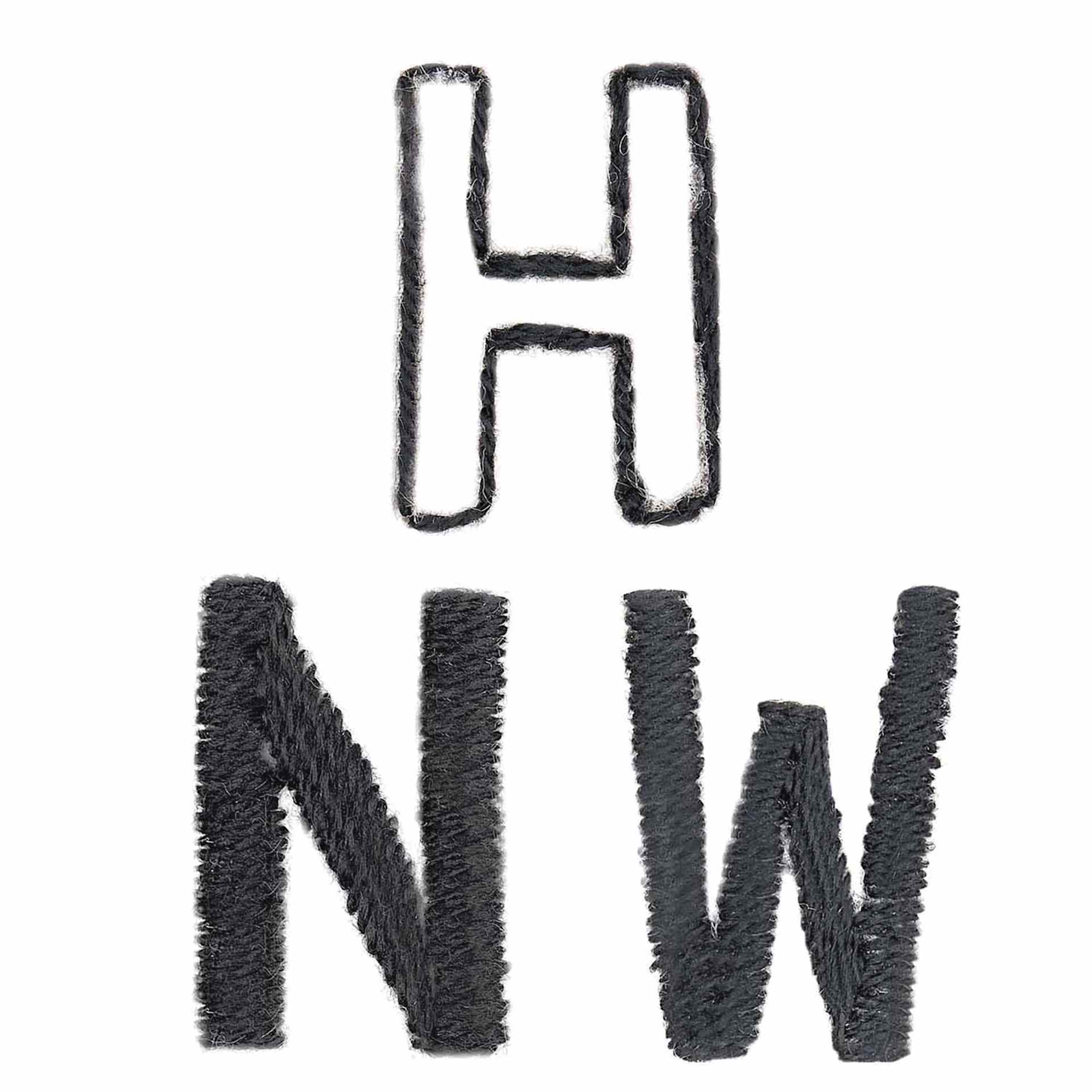 Rico Design Stick and Stitch Embroidery Kit - Pkg of 56, Blank Alphabet H, N, & W