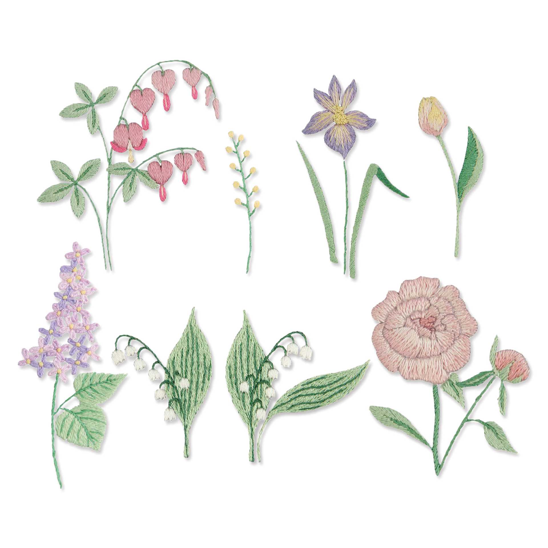 Rico Design Stick and Stitch Embroidery Kit - Pkg of 8, Flowers completed projects
