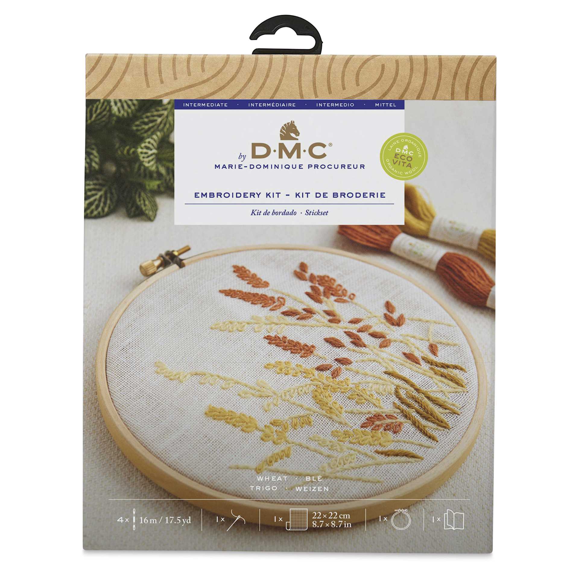 DMC The Designer Collection Eco Vita Embroidery Kit - Wheat Flowers - back of packaging