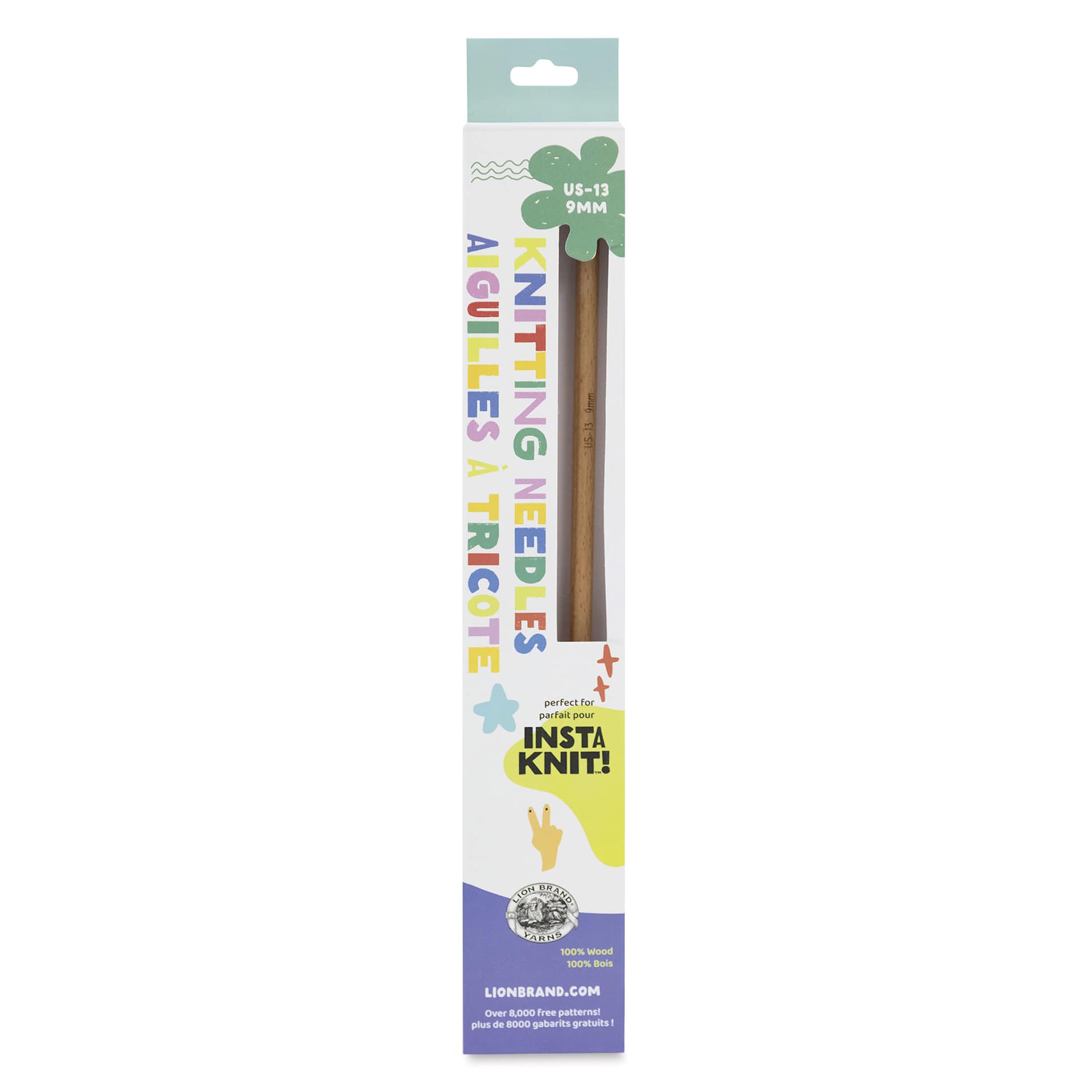 Lion Brand Wooden Knitting Needles - front of packaging