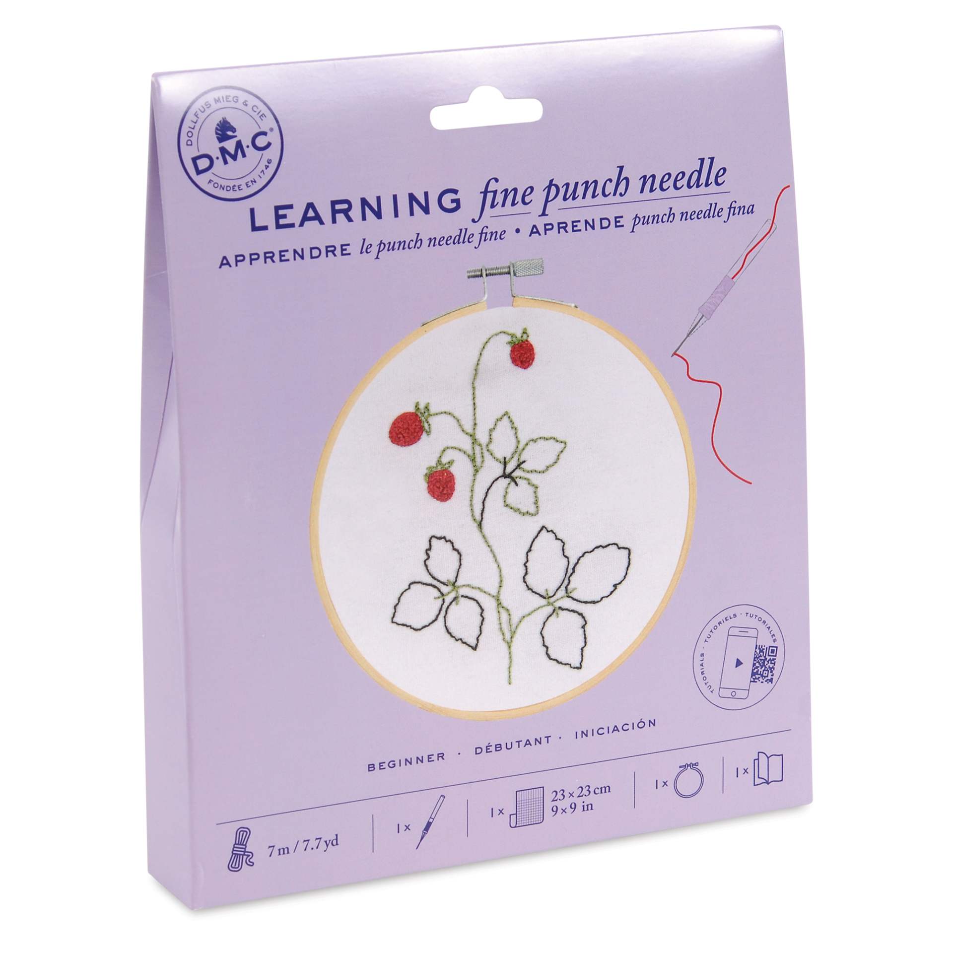 DMC Learning Fine Punch Needle Kit - front of packaging