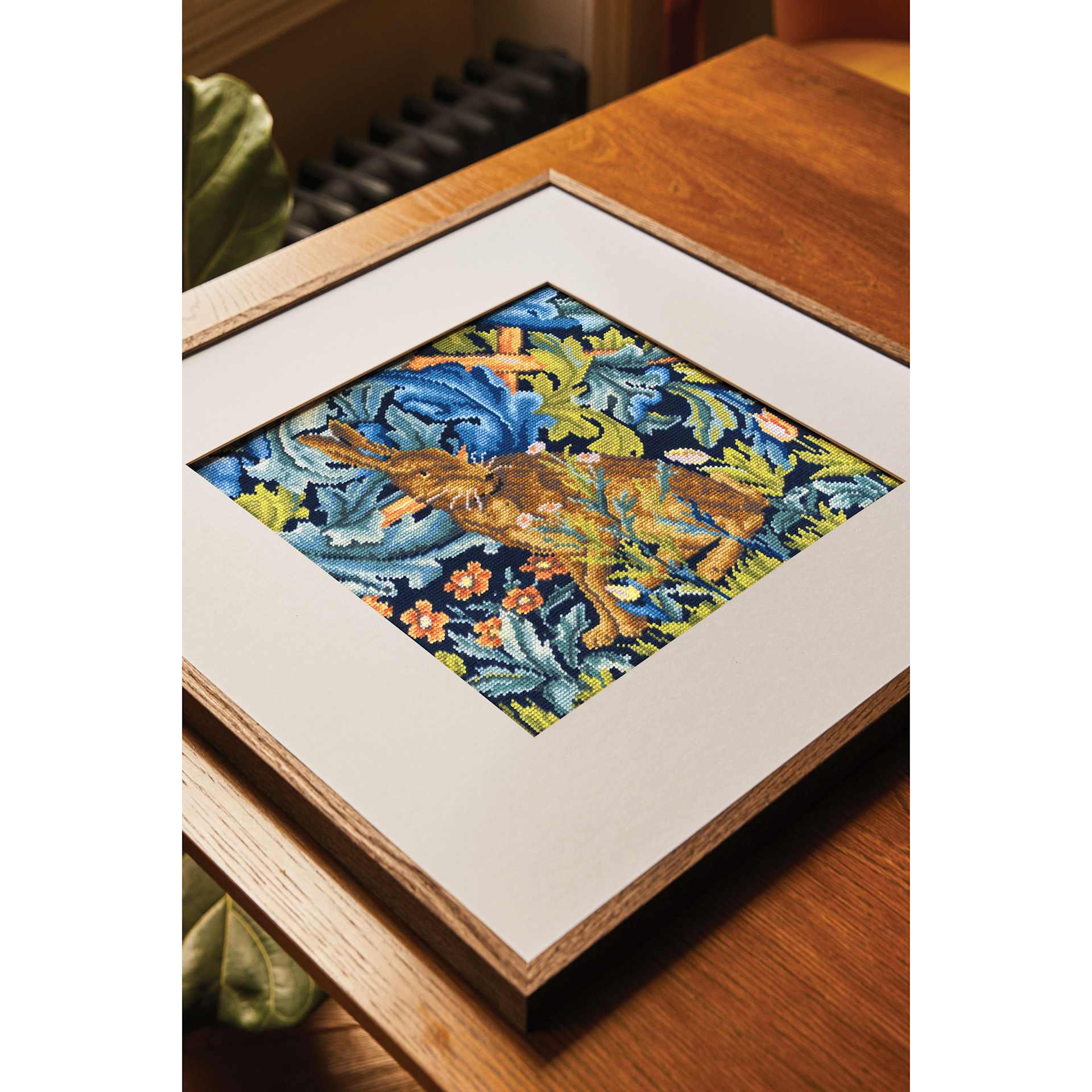 DMC The Museum Collection Tapestry Kit - “The Hare” by William Morris - finished example in frame