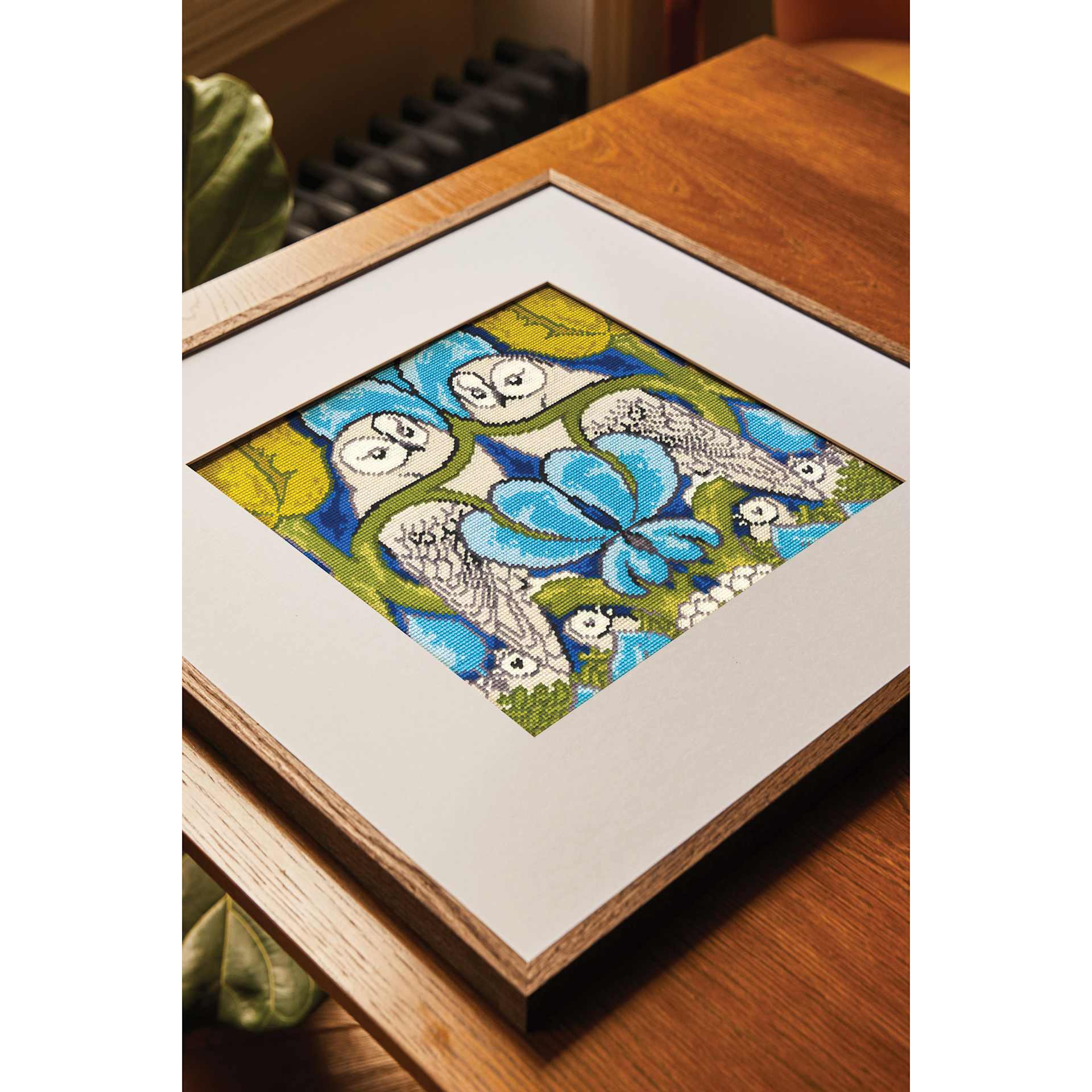DMC The Museum Collection Tapestry Kit - “The Owl” by C.F.A. Voysey - finished example in frame