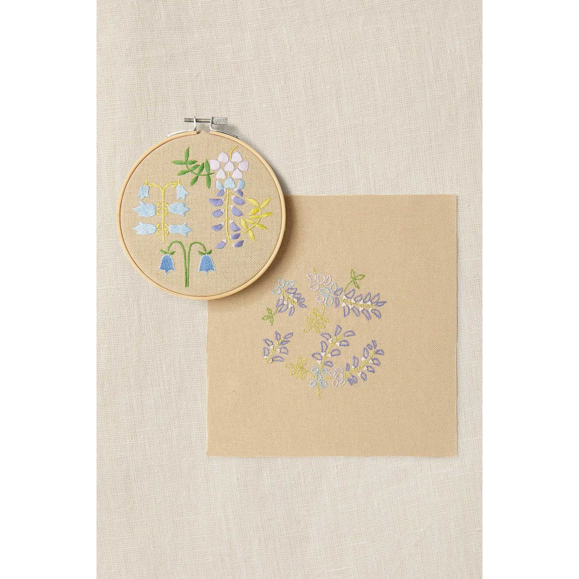DMC Mindful Making Embroidery Duo Kit - Soothing Spring - finished example and pattern