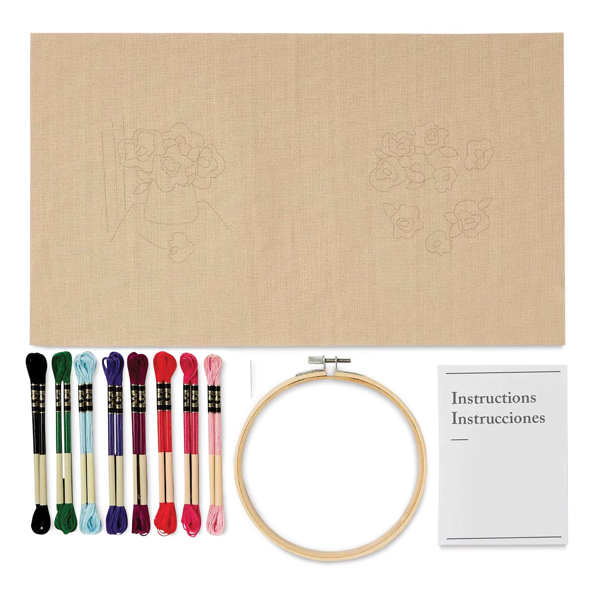DMC Mindful Making Embroidery Duo Kit - Peaceful Breeze - contents