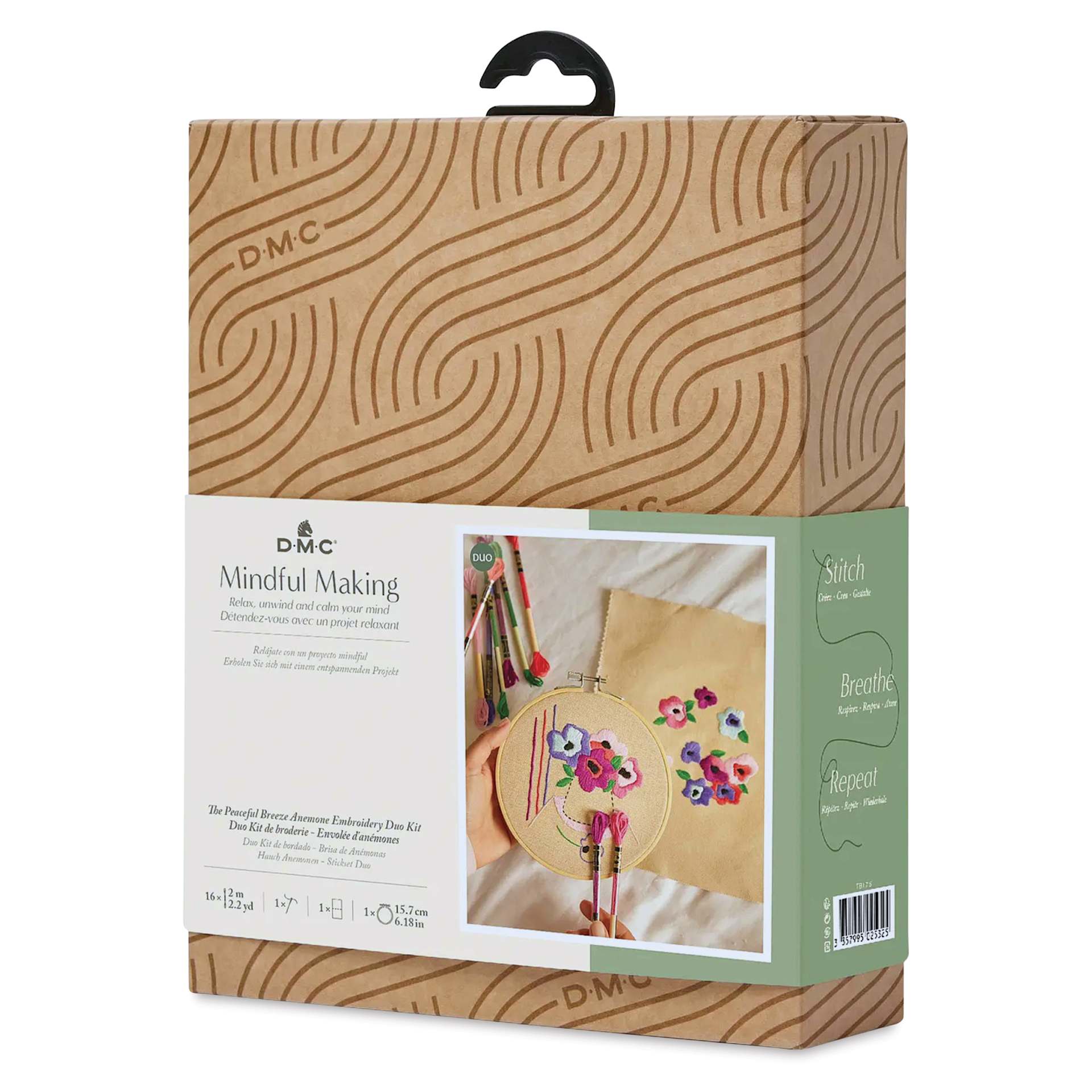 DMC Mindful Making Embroidery Duo Kit - Peaceful Breeze - front of packaging
