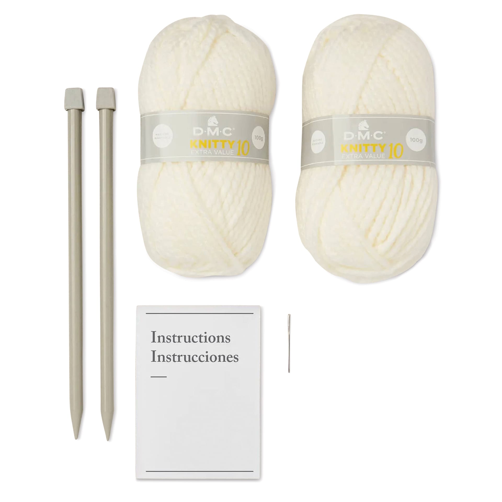 DMC Mindful Making Cozy Hat & Snood Knitting Kit - contents