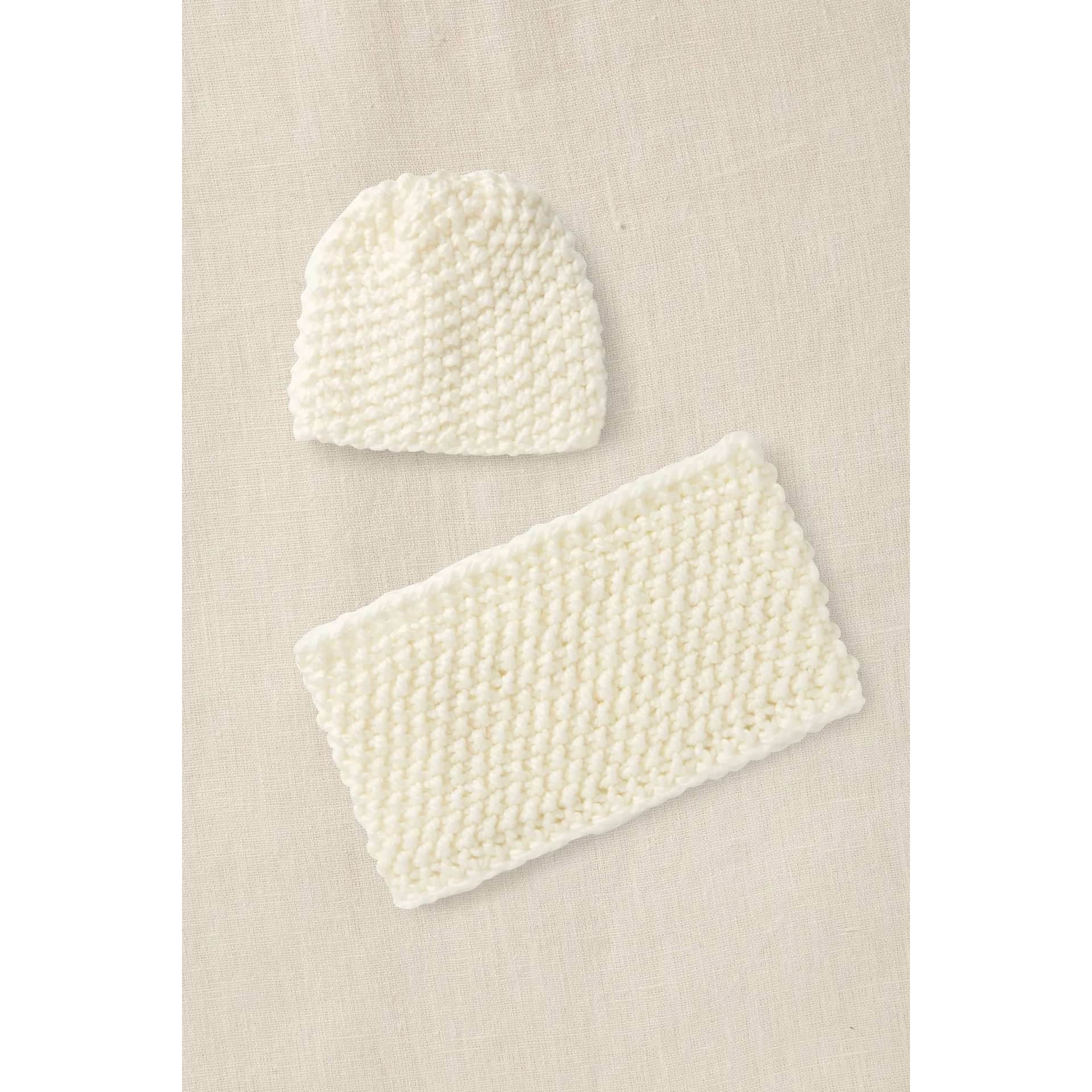DMC Mindful Making Cozy Hat & Snood Knitting Kit - finished cozy hat and snood