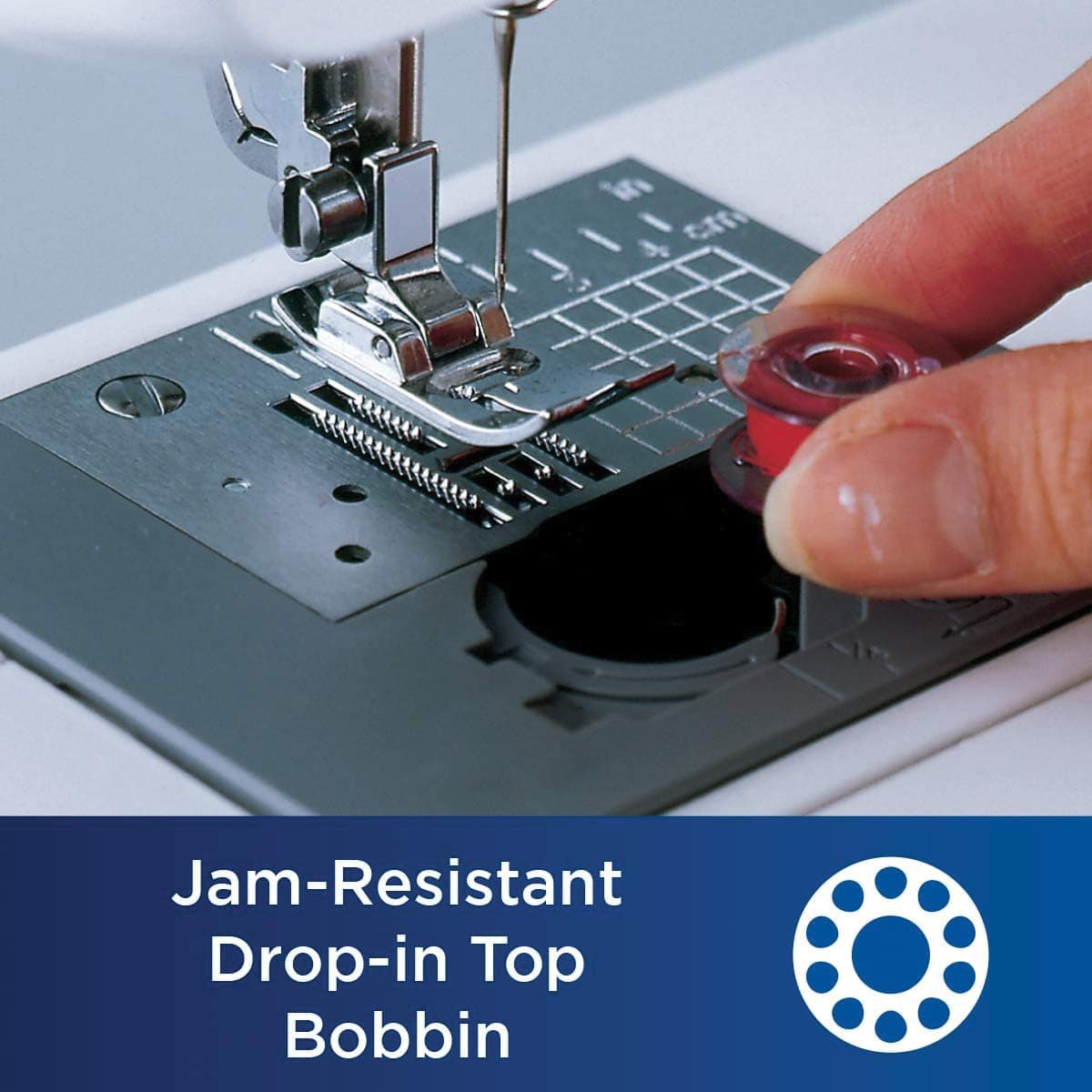 Jam-Resistant Drop-In Top Bobbin