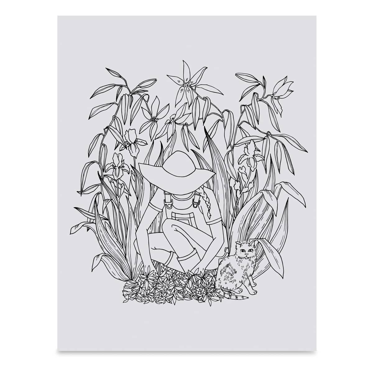 The Plant Lady: A Floral Coloring Book with Succulents and Flowers, Inside Page