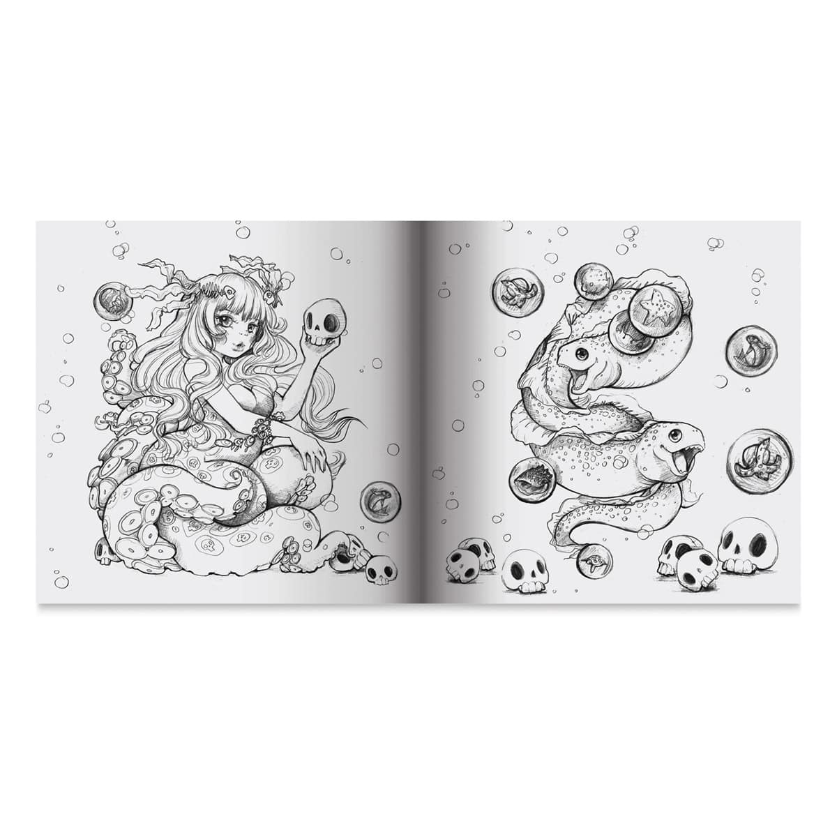 Pop Manga Cute and Creepy Coloring Book Page
