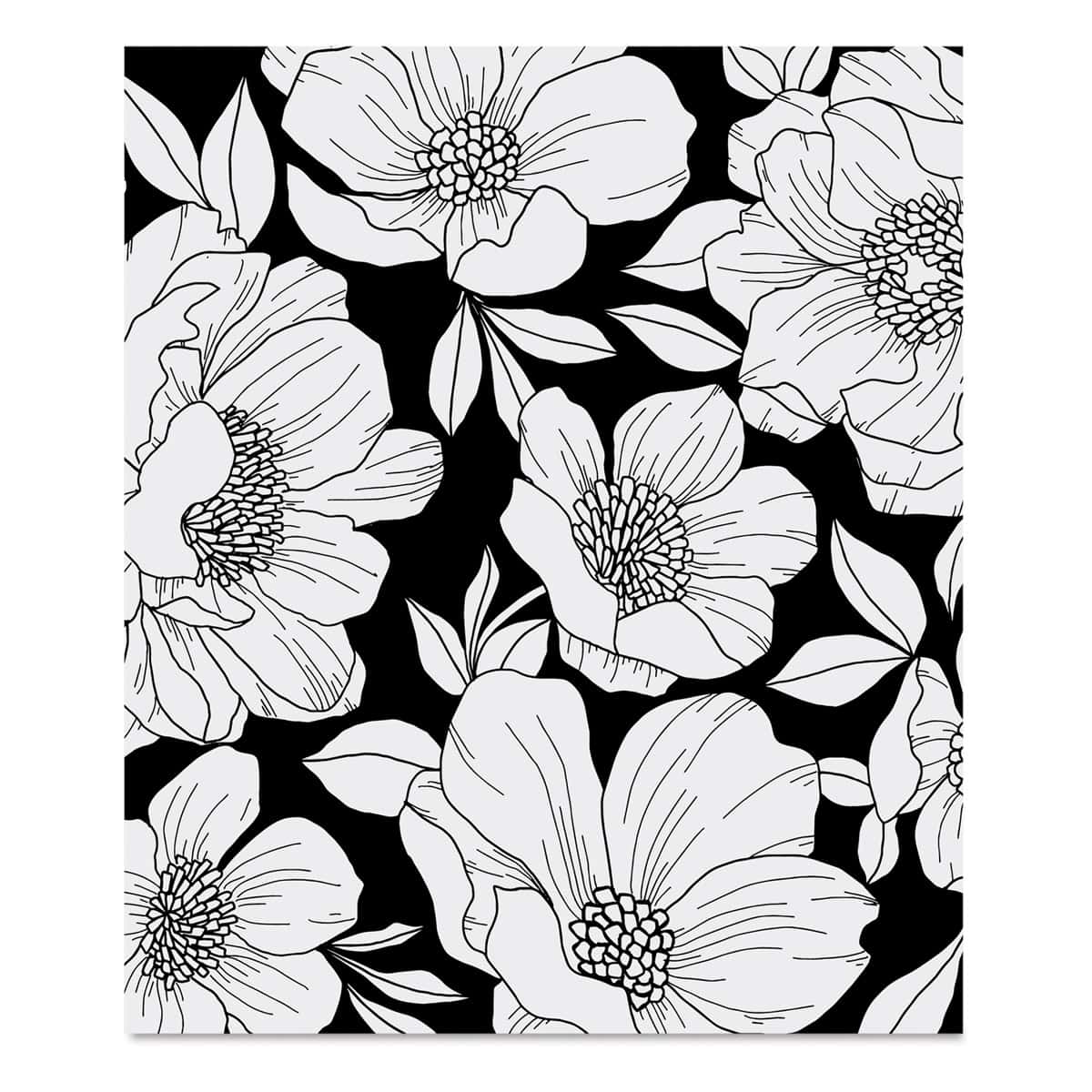 Velvet Coloring Posters: Modern Floral Frameable Wall Art, Flowers