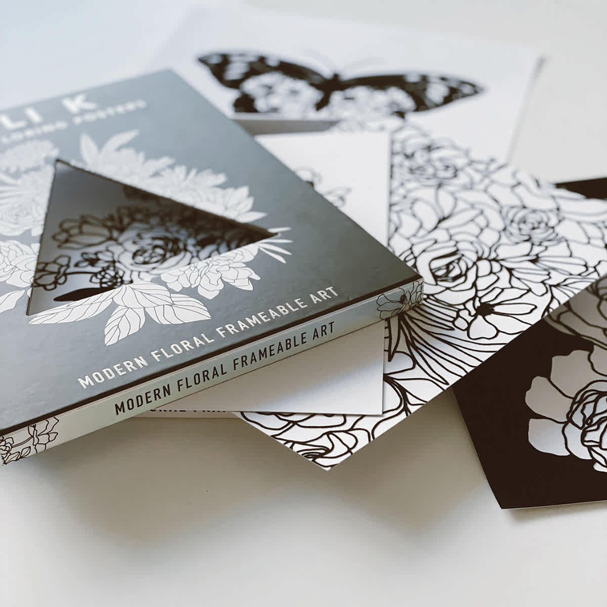 Velvet Coloring Posters: Modern Floral Frameable Wall Art, Book With Page Assortment