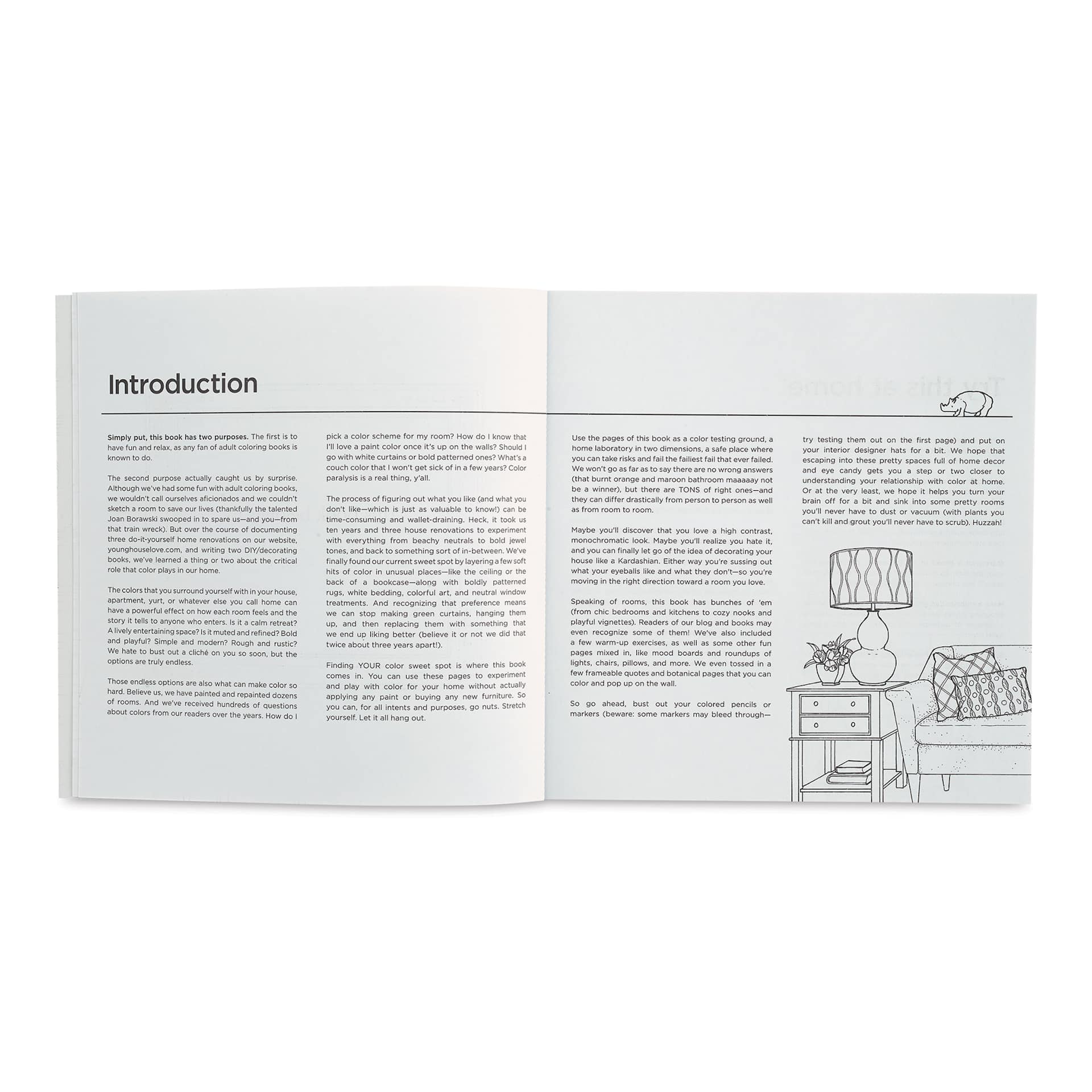 Color at Home Coloring Book (introduction spread)