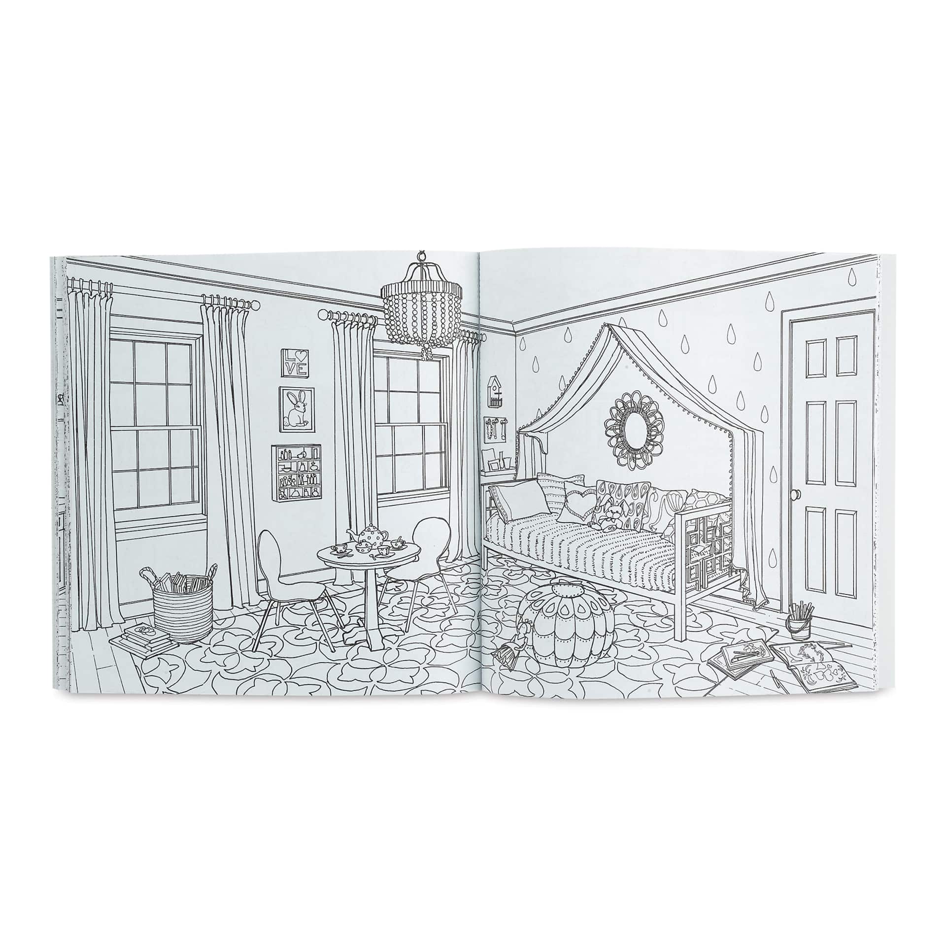 Color at Home Coloring Book (child's bedroom spread)