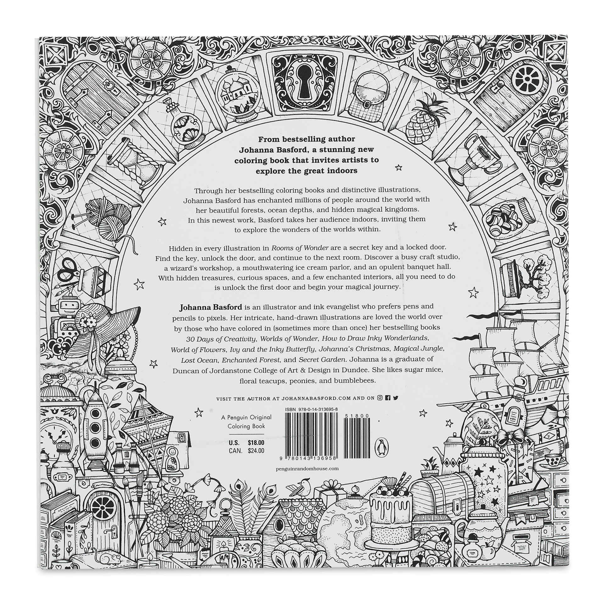 Rooms of Wonder Coloring Book (back cover)