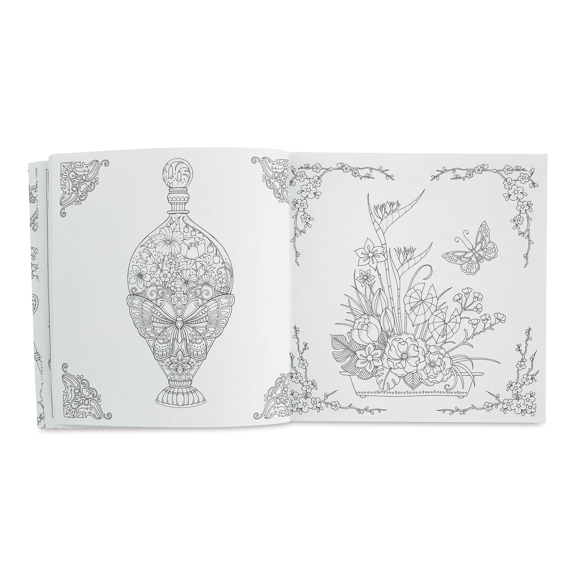Rooms of Wonder Coloring Book (butterfly vase and butterfly floral arrangement pages)