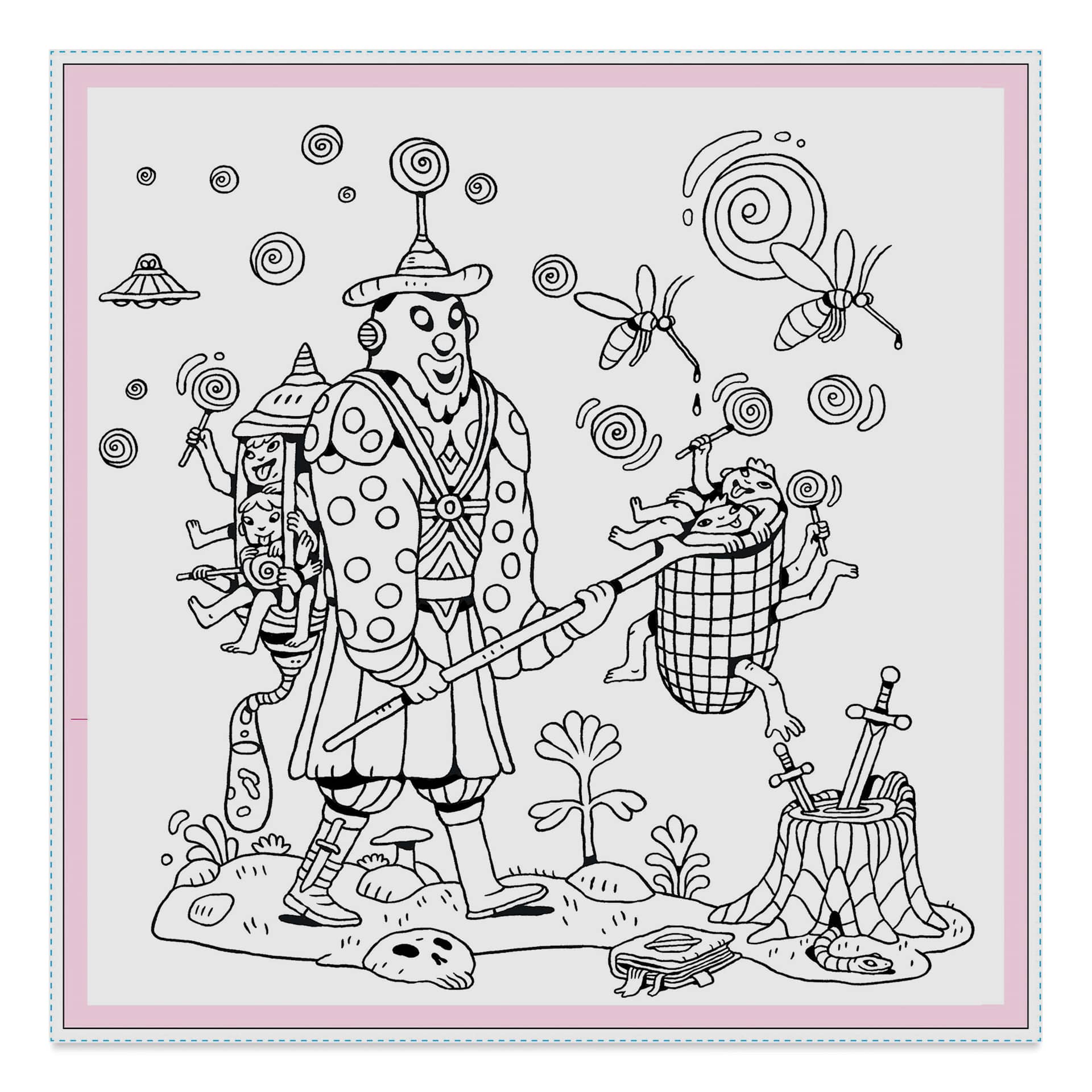 The Lost Forest Coloring Book, giant with a net