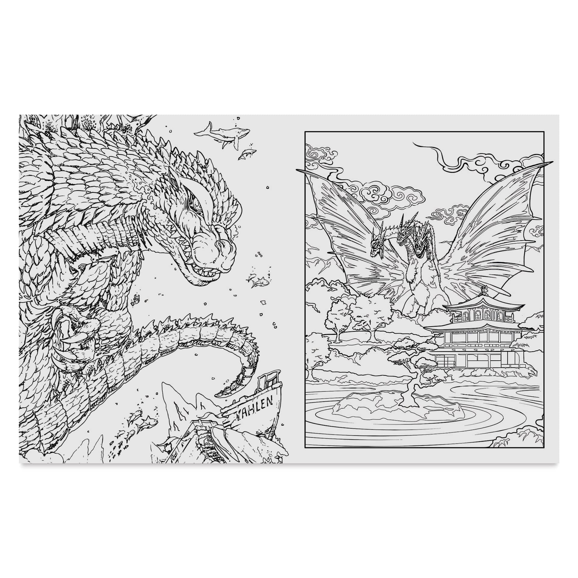 Godzilla: The Official Coloring Book, Godzilla and King Ghidorah
