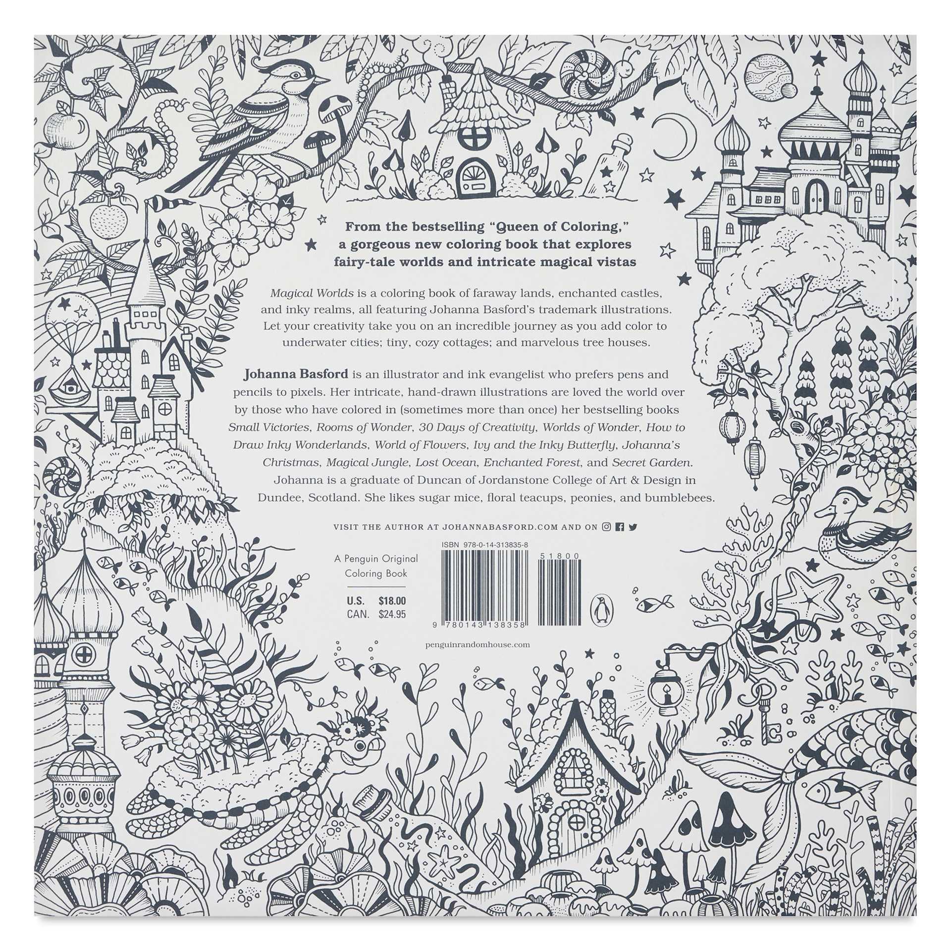 Magical Worlds Coloring Book - 10" x 10", 80 Pages, back cover