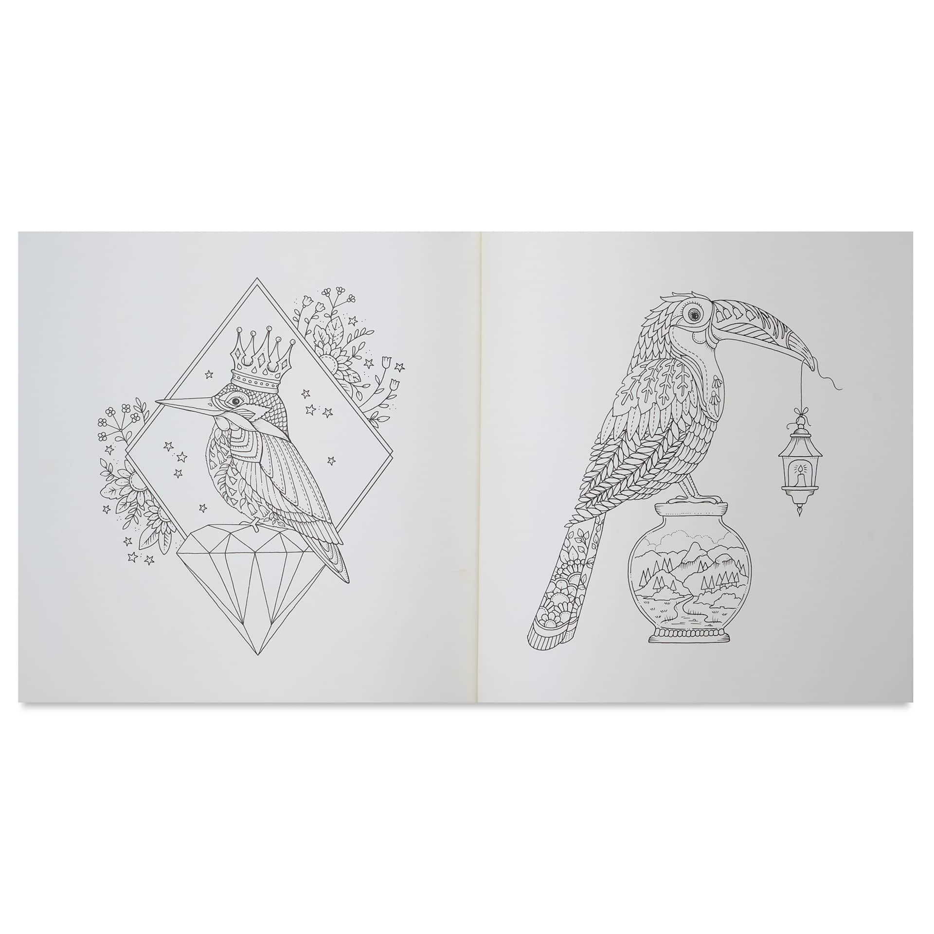 Magical Worlds Coloring Book - 10" x 10", 80 Pages, open