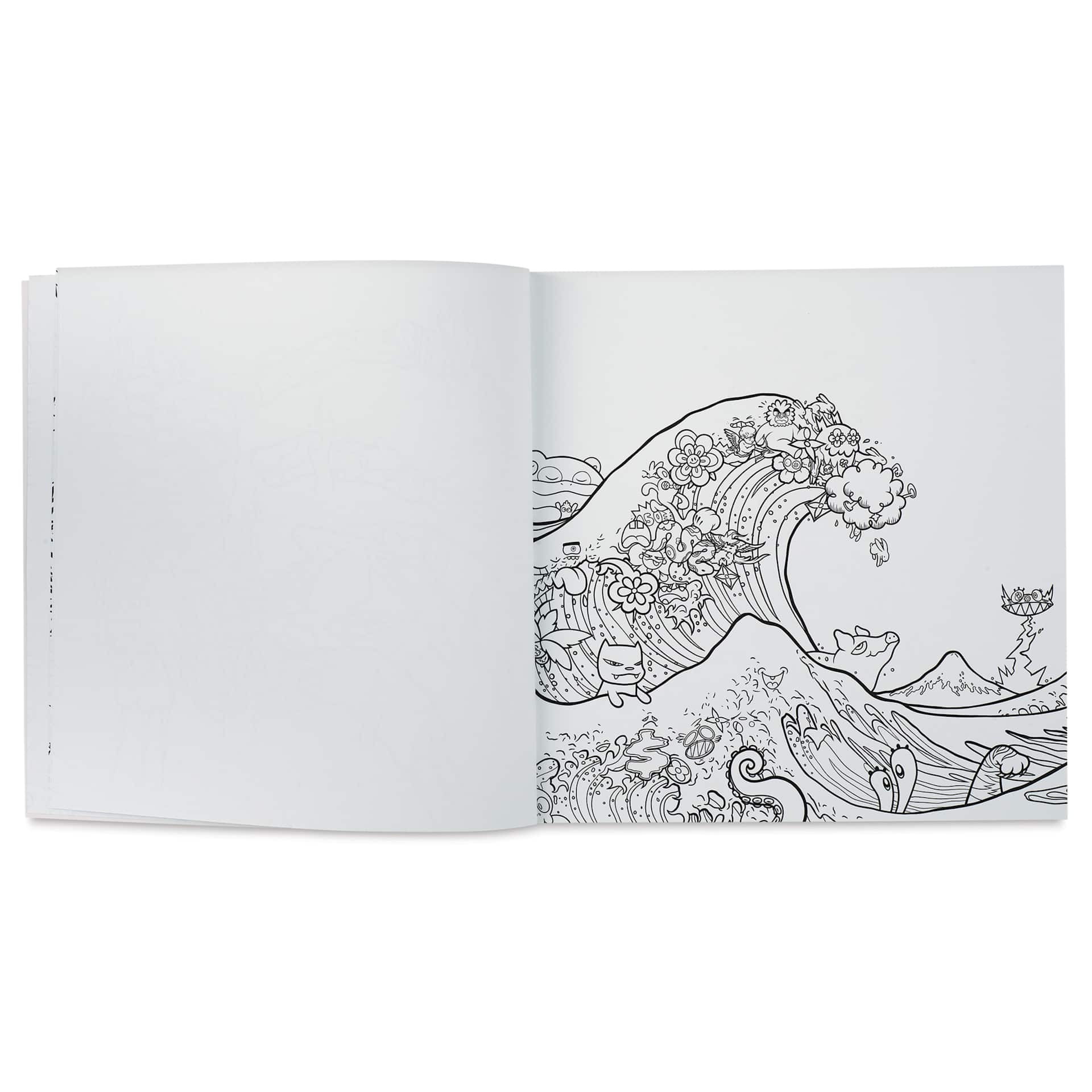 Doodletopia: A Coloring Book - 10" x 10", 96 Pages, wave