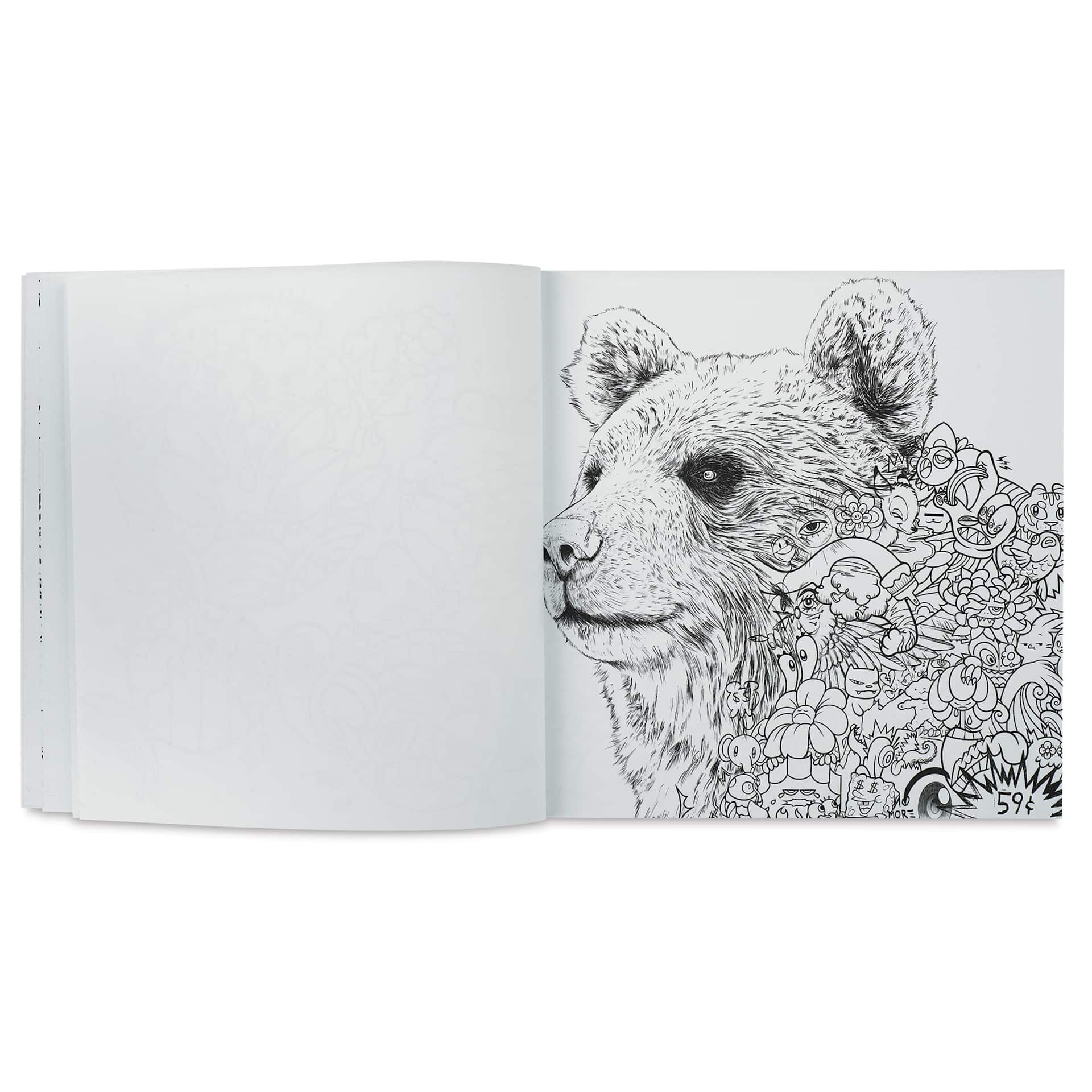Doodletopia: A Coloring Book - 10" x 10", 96 Pages, open