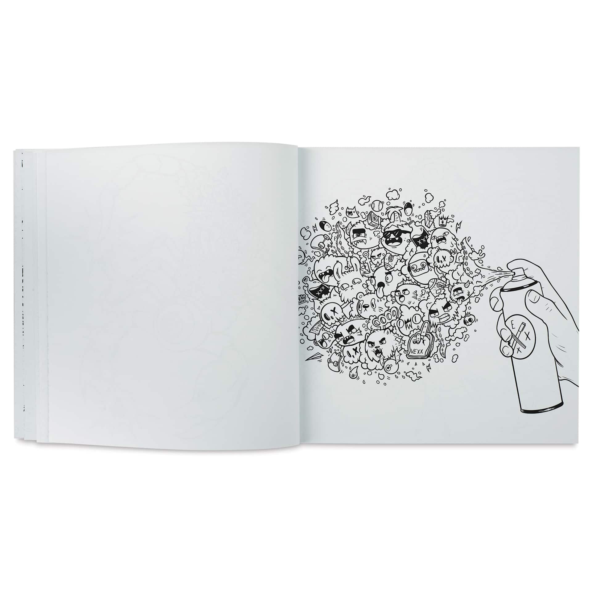 Doodletopia: A Coloring Book - 10" x 10", 96 Pages, spray paint