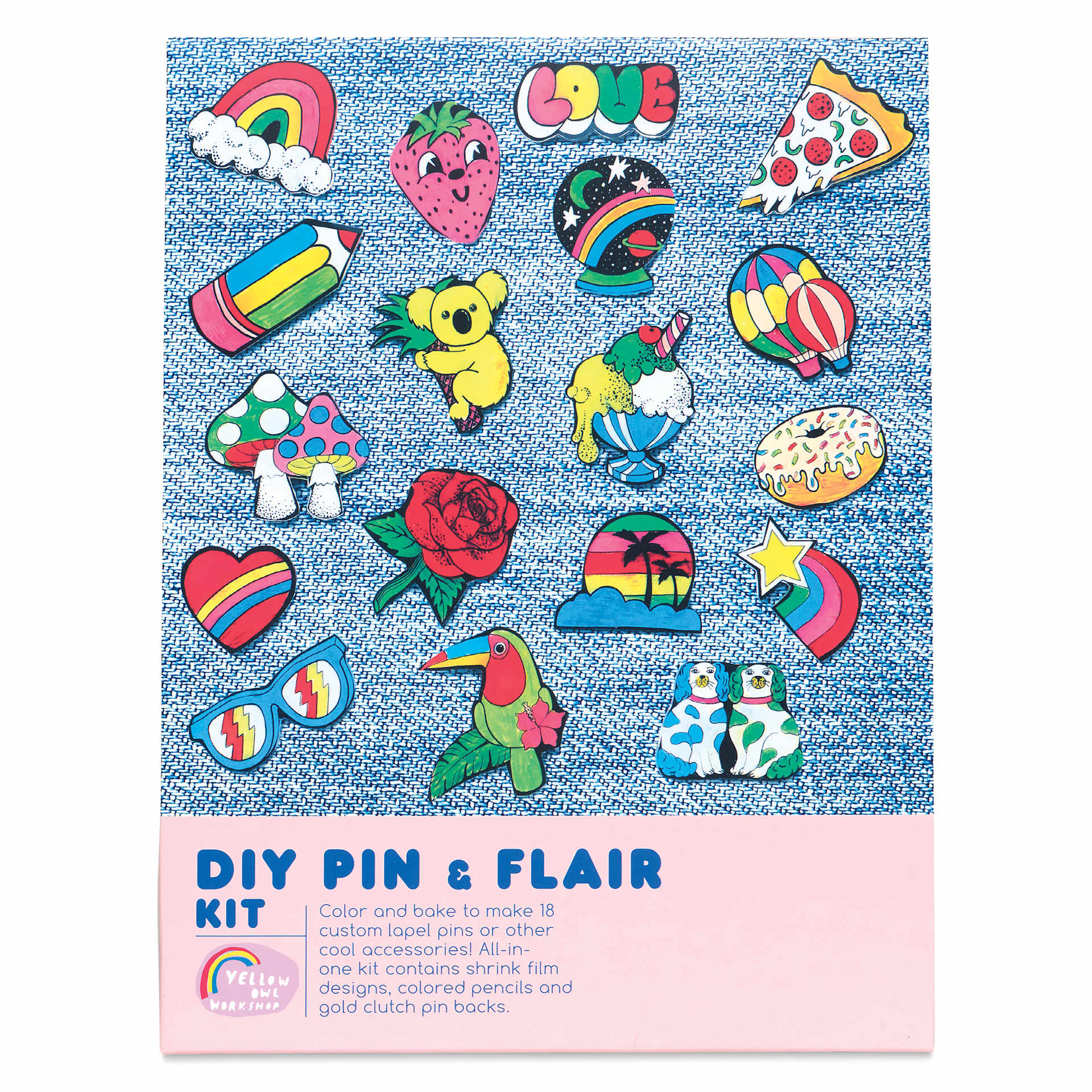 Yellow Owl Workshop DIY Pin and Flair Kit, front of packaging