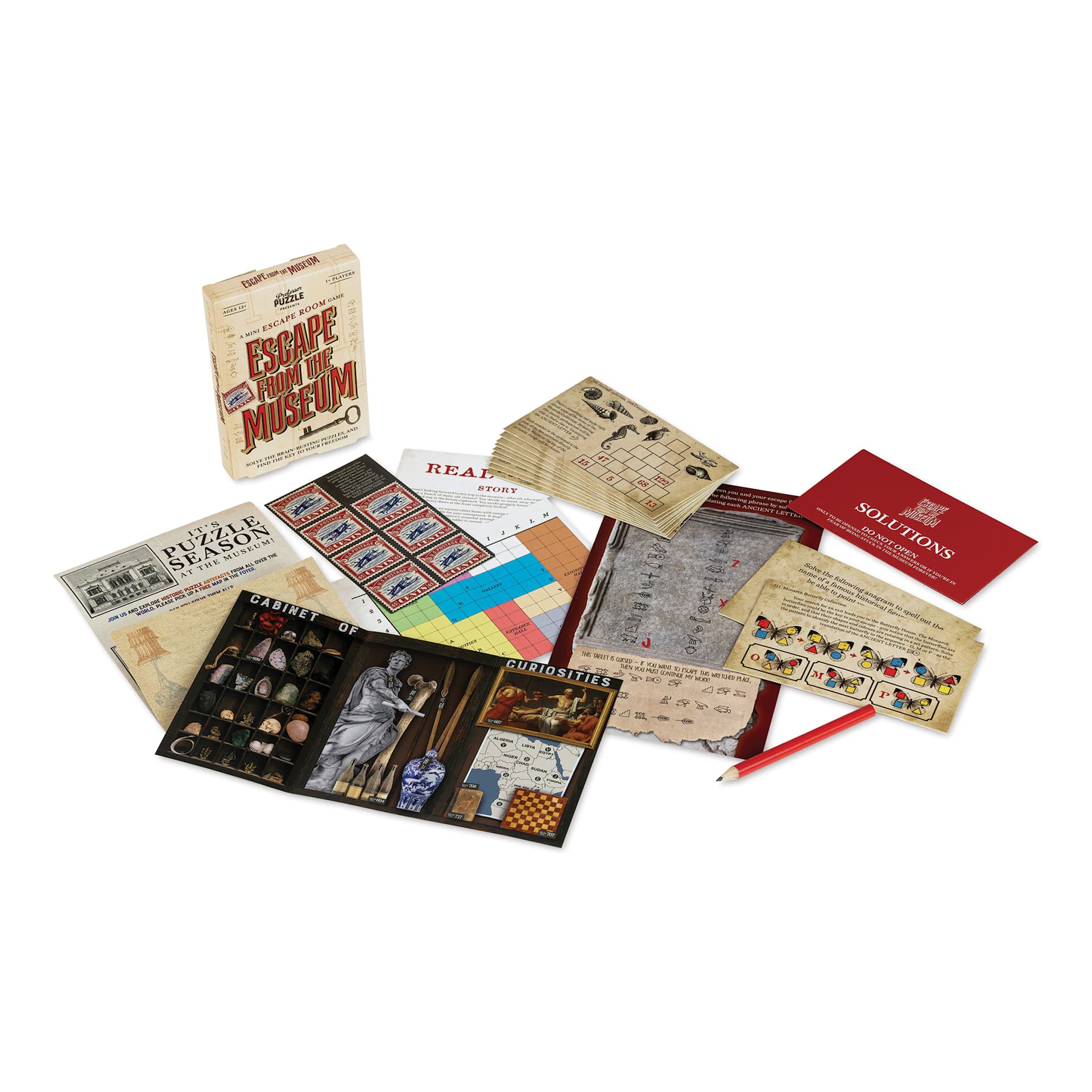 Professor Puzzle Escape from the Museum Game (Cards in front of packaging)