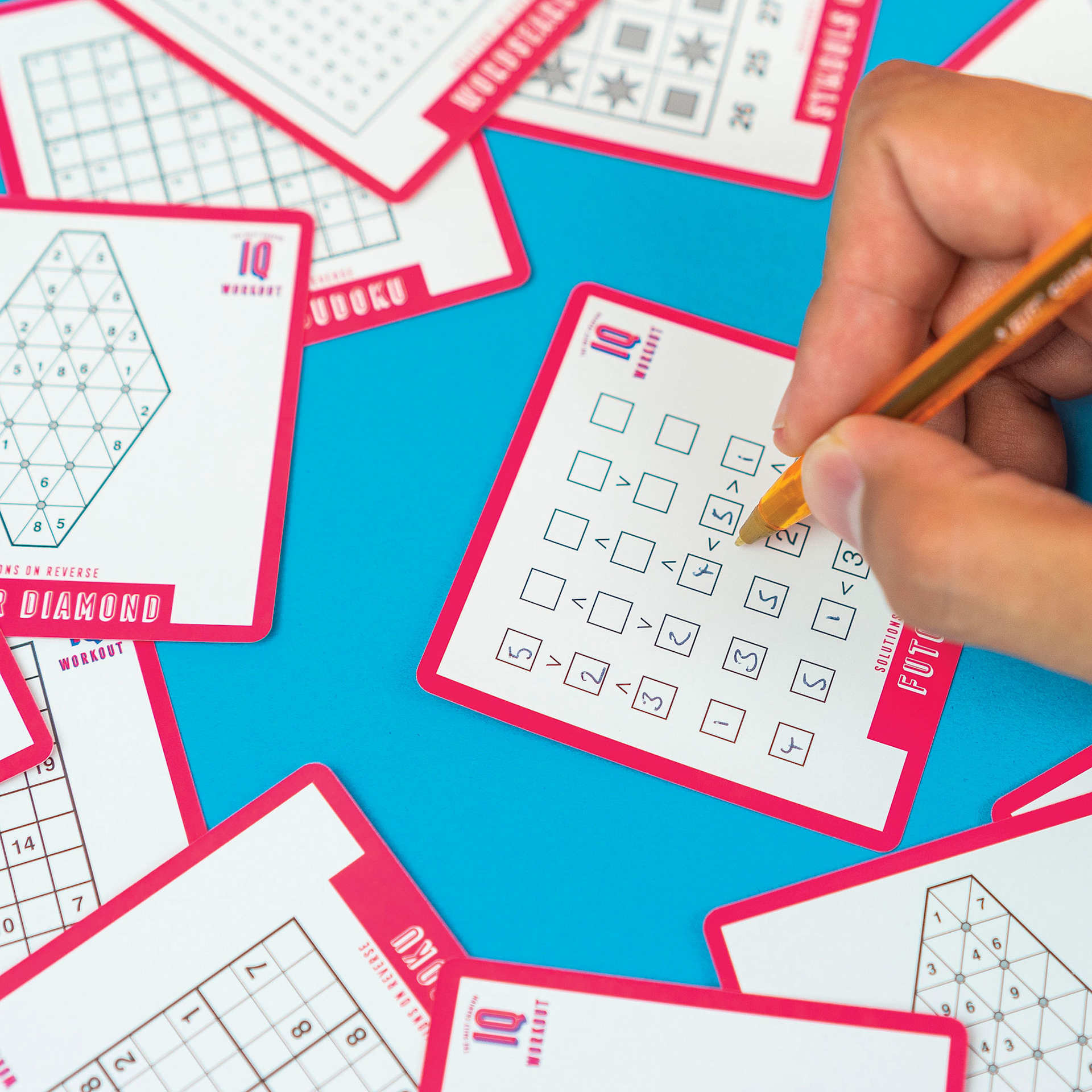 Professor Puzzle Pick a Puzzle a Day Cards (Pen in hand solving activity card)