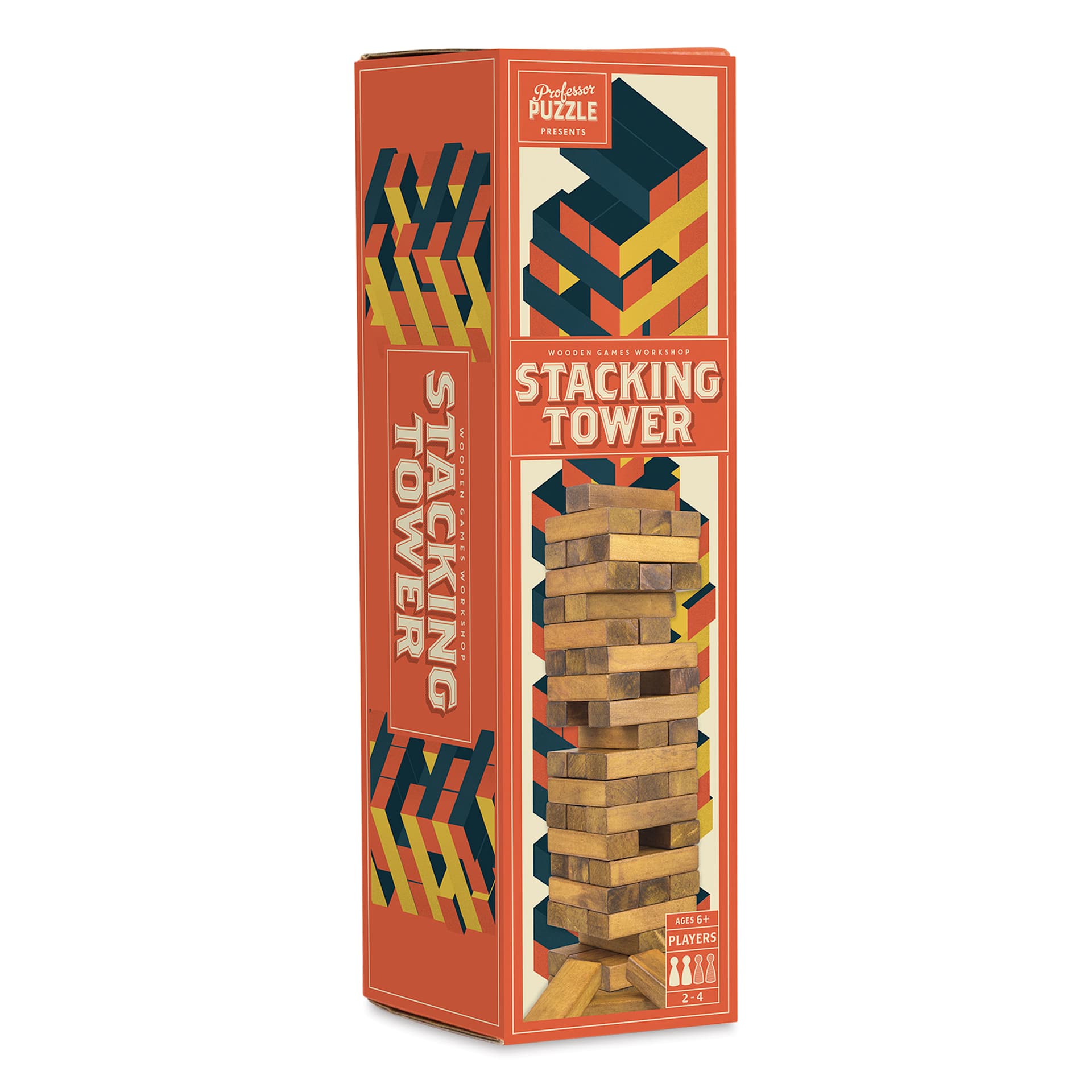 Professor Puzzle Wooden Toppling Tower Game, packaging