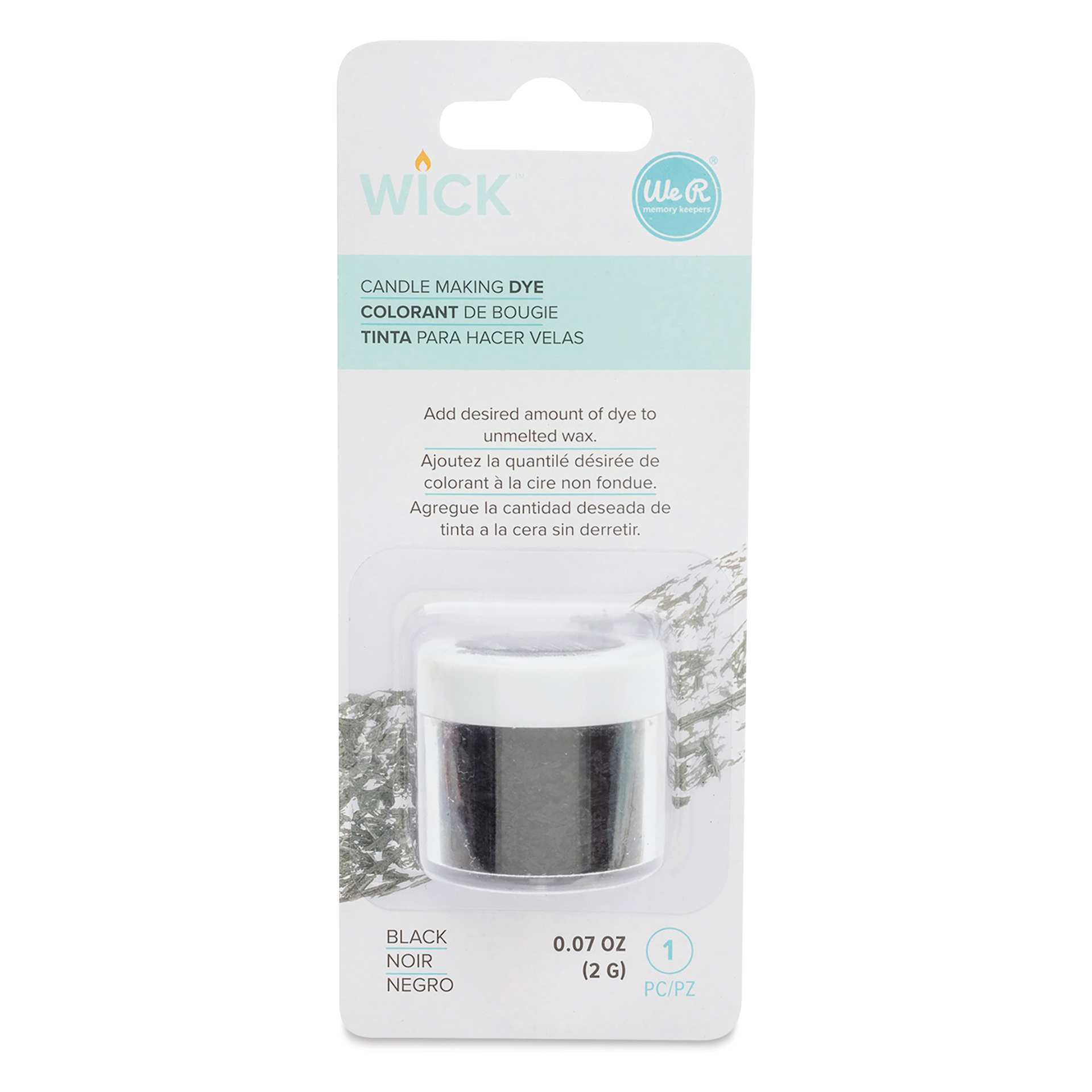 We R Memory Keepers Wick Candle Making Dye - Black front of packaging