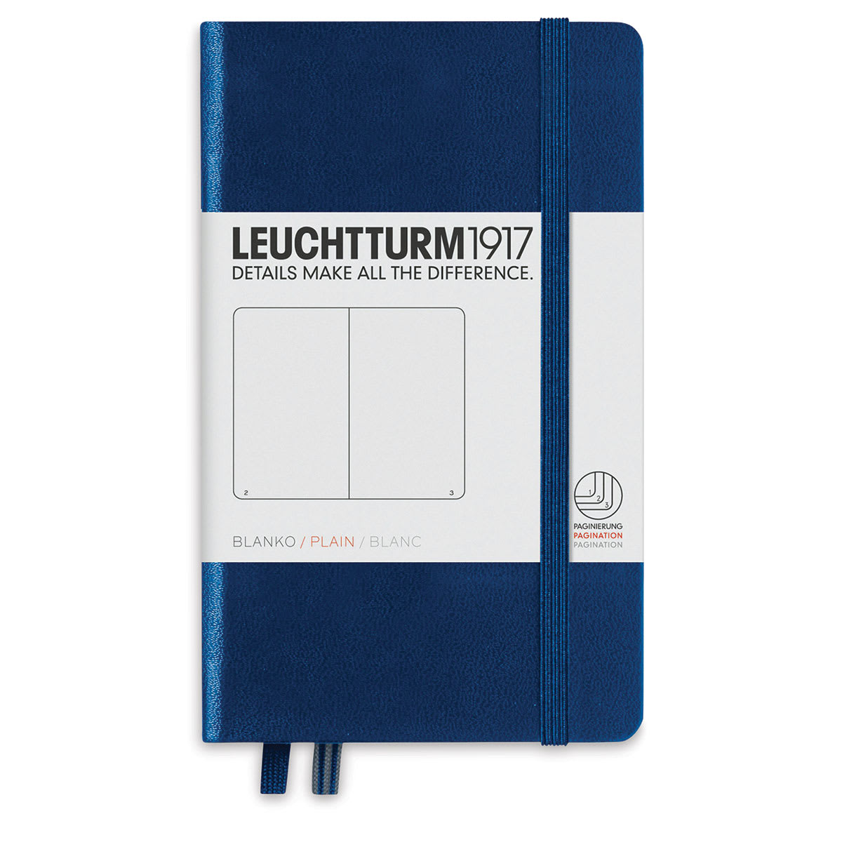 Leuchtturm1917 Blank Hardcover Notebook - Navy, 3-1/2" x 6"